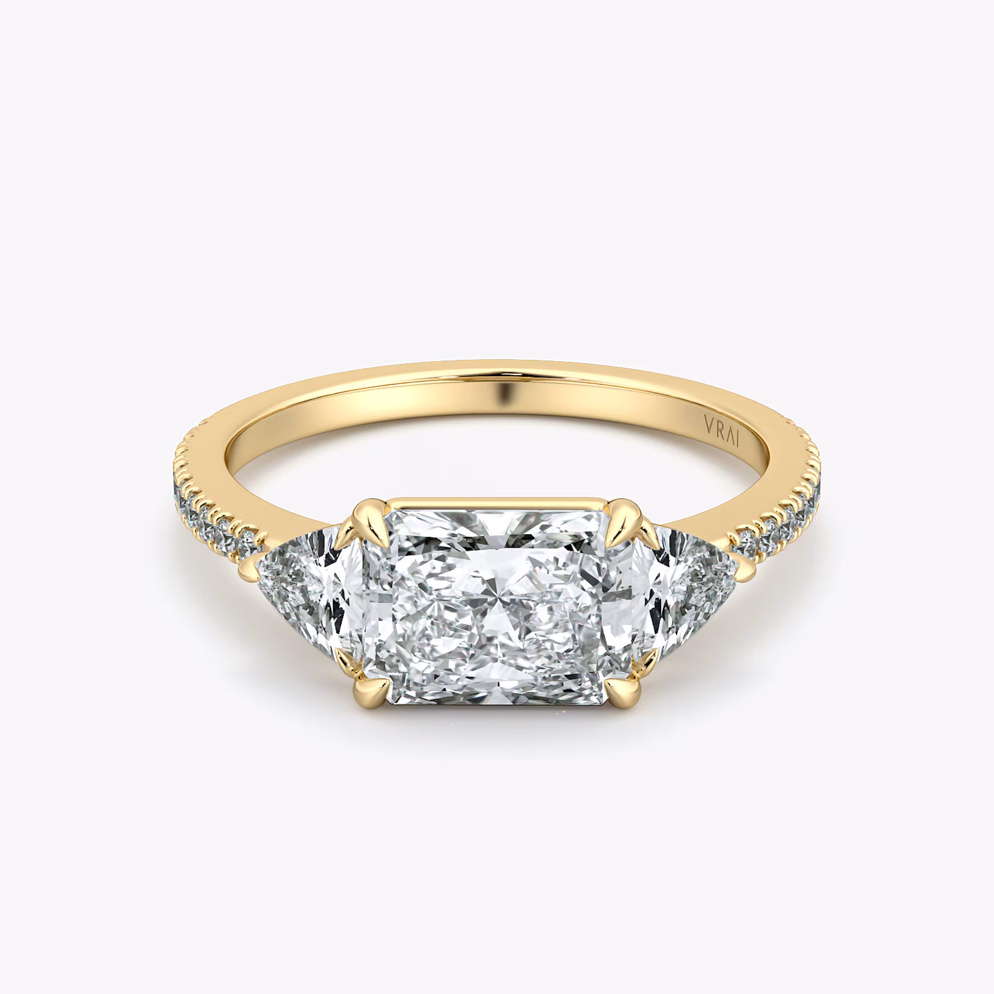 Three Stone Radiant | Yellow Gold