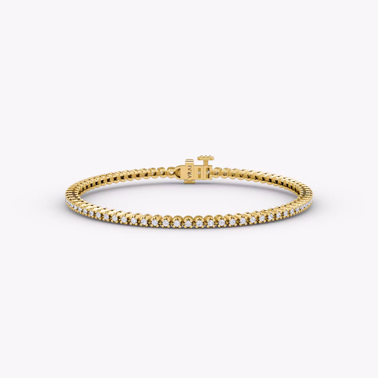 Tiny Tennis Bracelet Round Brilliant | Yellow Gold