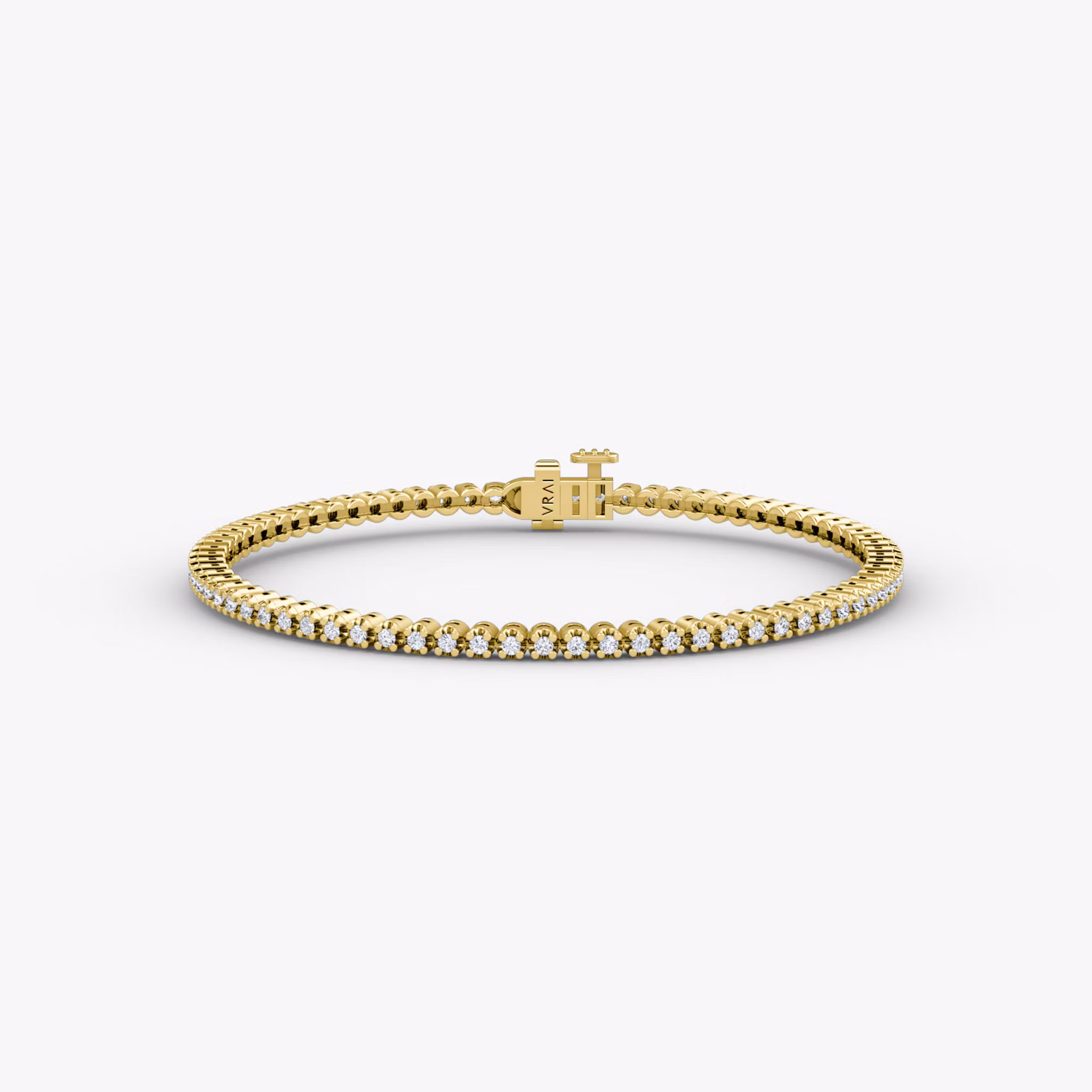 Tiny Tennis Bracelet Round Brilliant | Yellow Gold