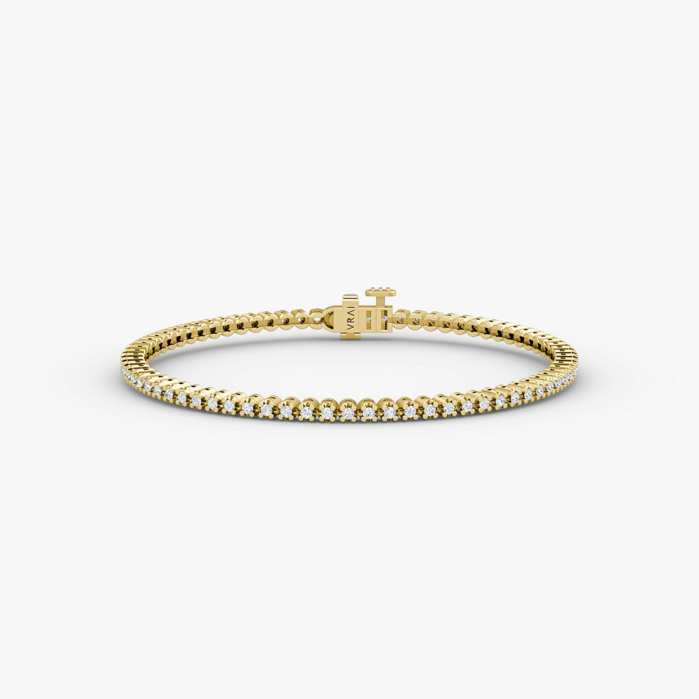 Tiny Tennis Bracelet | Round Brilliant | 14k | Yellow Gold | diamondSize: petite | chainLength: 6