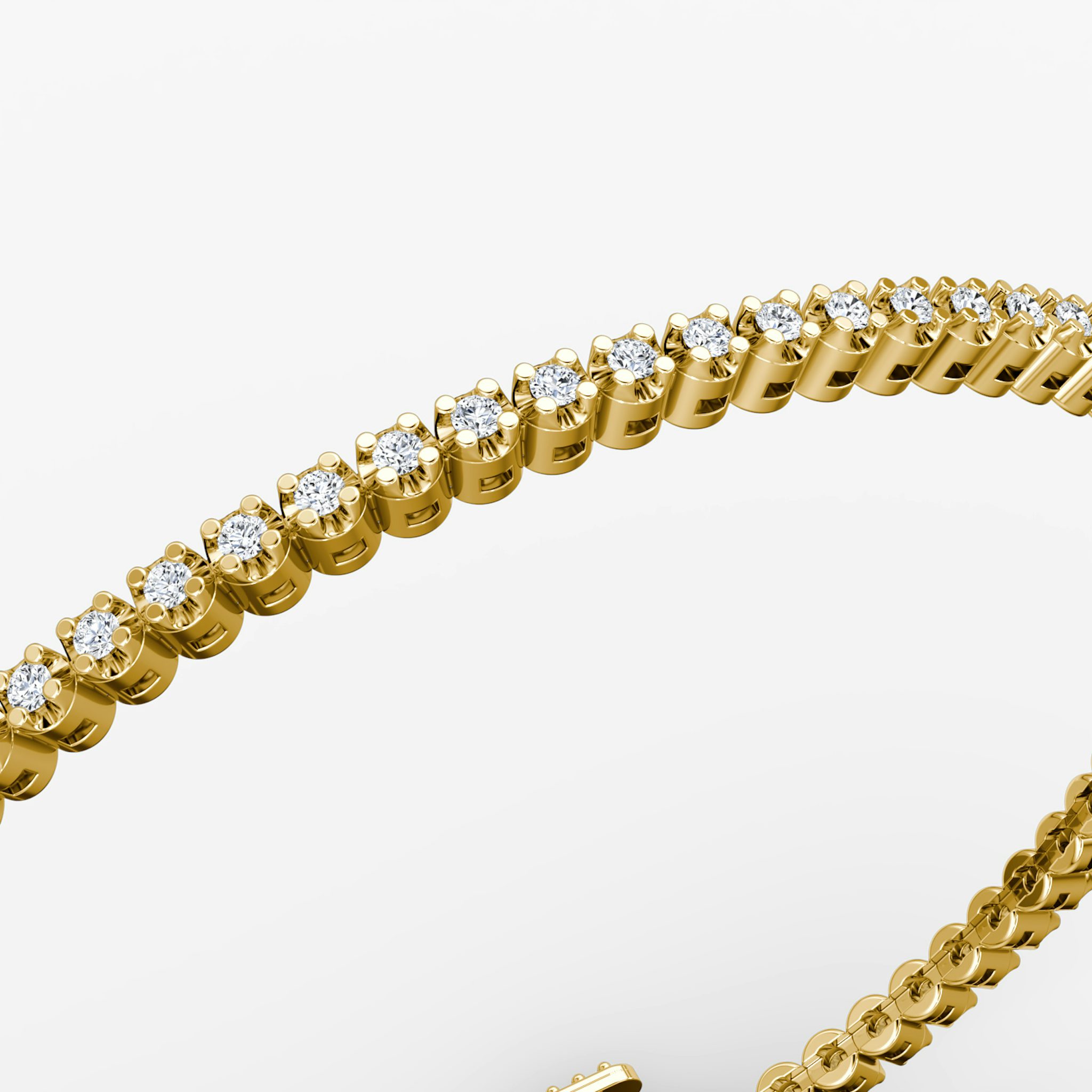 Tiny Tennis Bracelet | Round Brilliant | 14k | Yellow Gold | diamondSize: petite | chainLength: 7