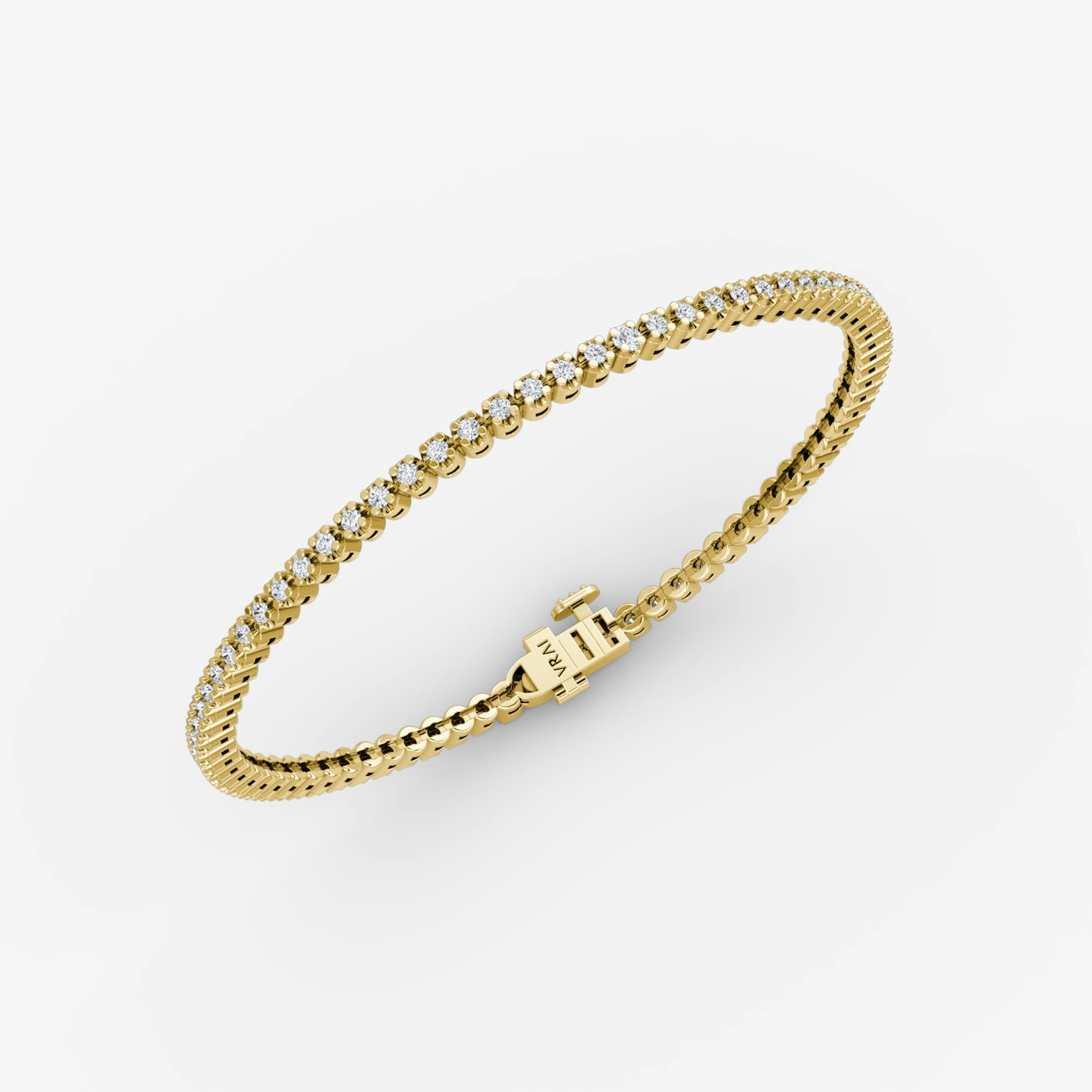 Tiny Tennis Bracelet | Round Brilliant | 14k | Yellow Gold | diamondSize: petite | chainLength: 6