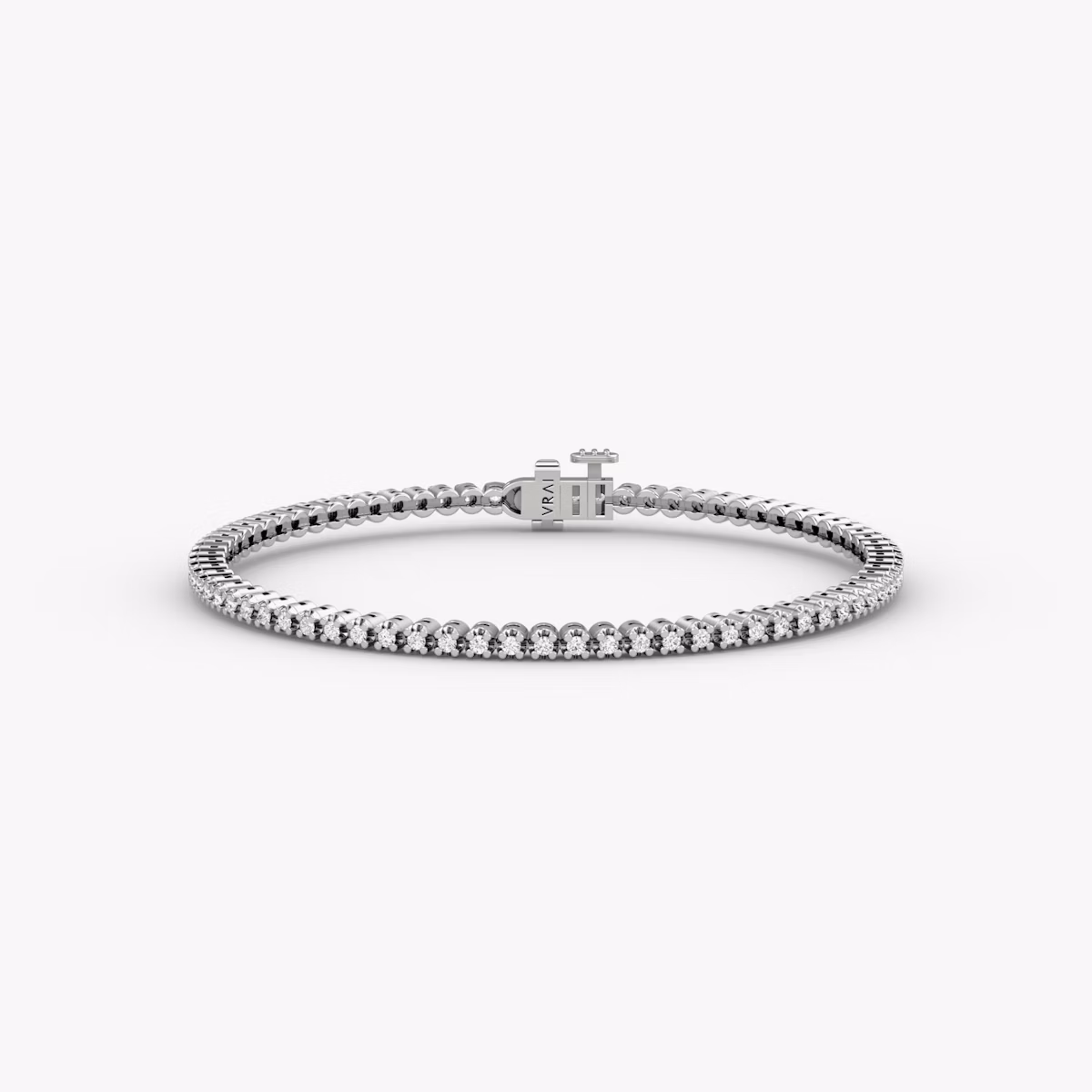 Tiny Tennis Bracelet | Round Brilliant | 14k | White Gold | diamondSize: petite | chainLength: 6