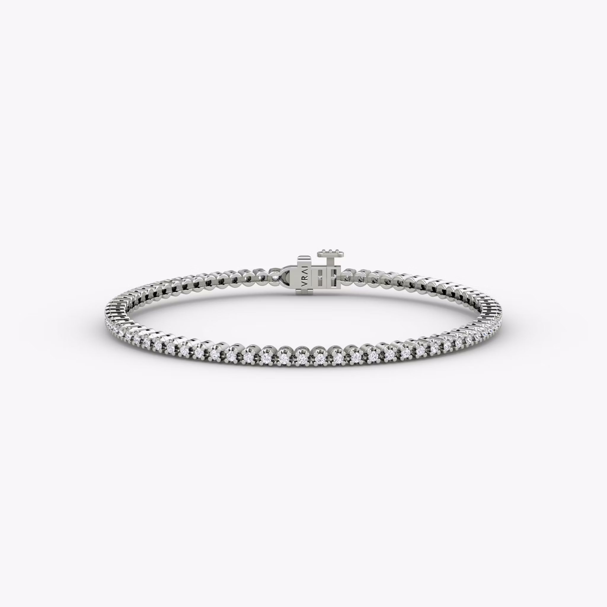 Tiny Tennis Bracelet Round Brilliant | White Gold