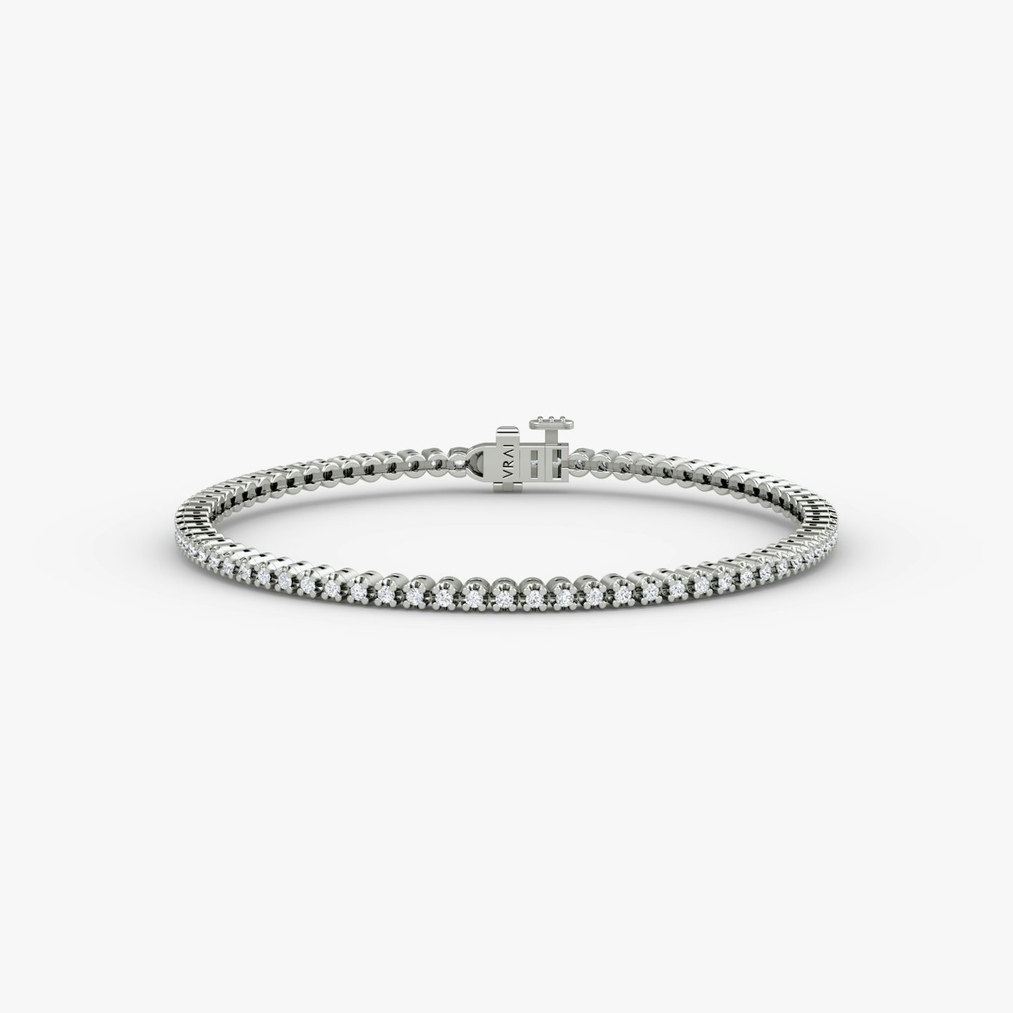 Tiny Tennis Bracelet | Round Brilliant | 14k | White Gold | diamondSize: petite | chainLength: 6