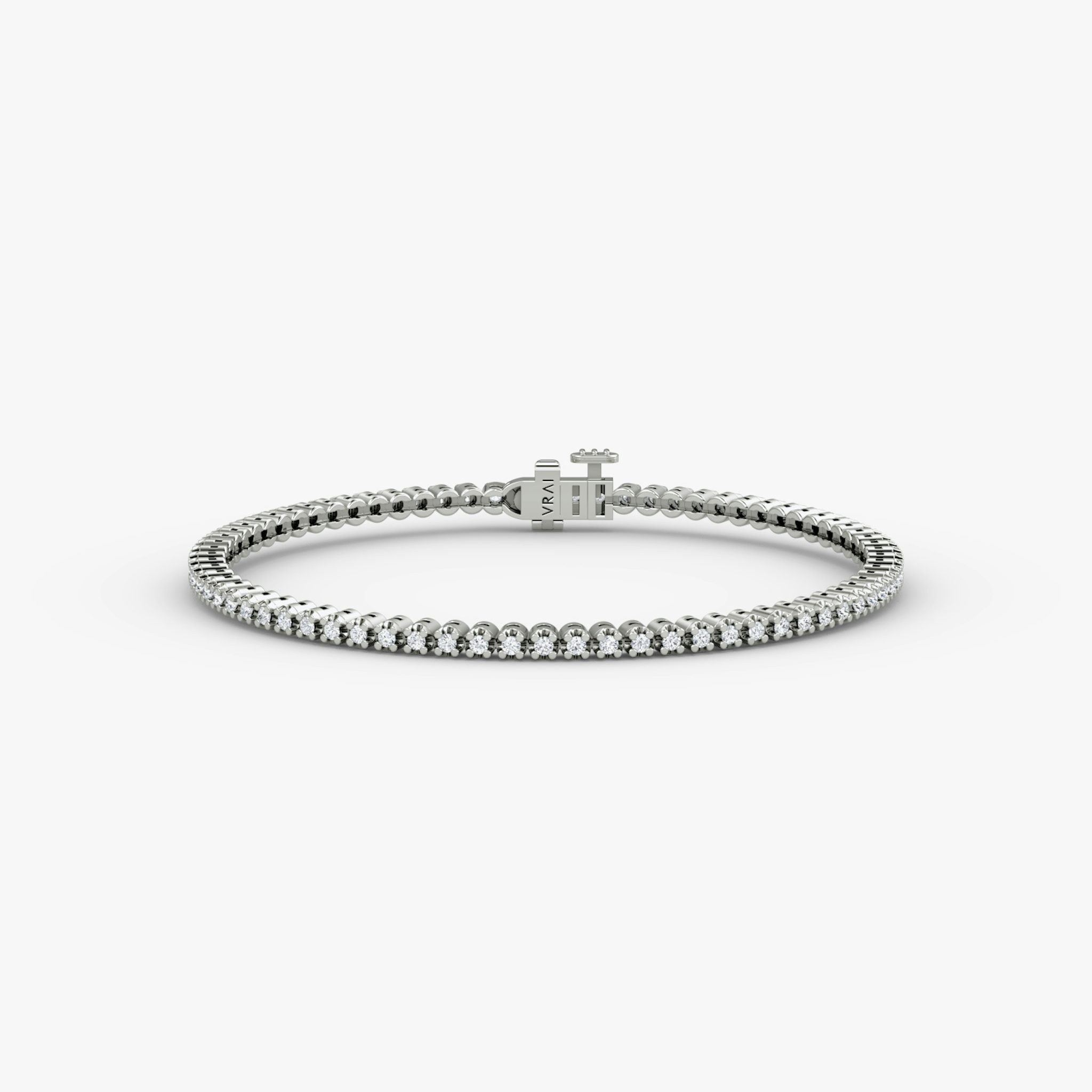 Pulsera Tiny Tennis | Brillante | 14k | Oro blanco | diamondSize: petite | chainLength: 7.5
