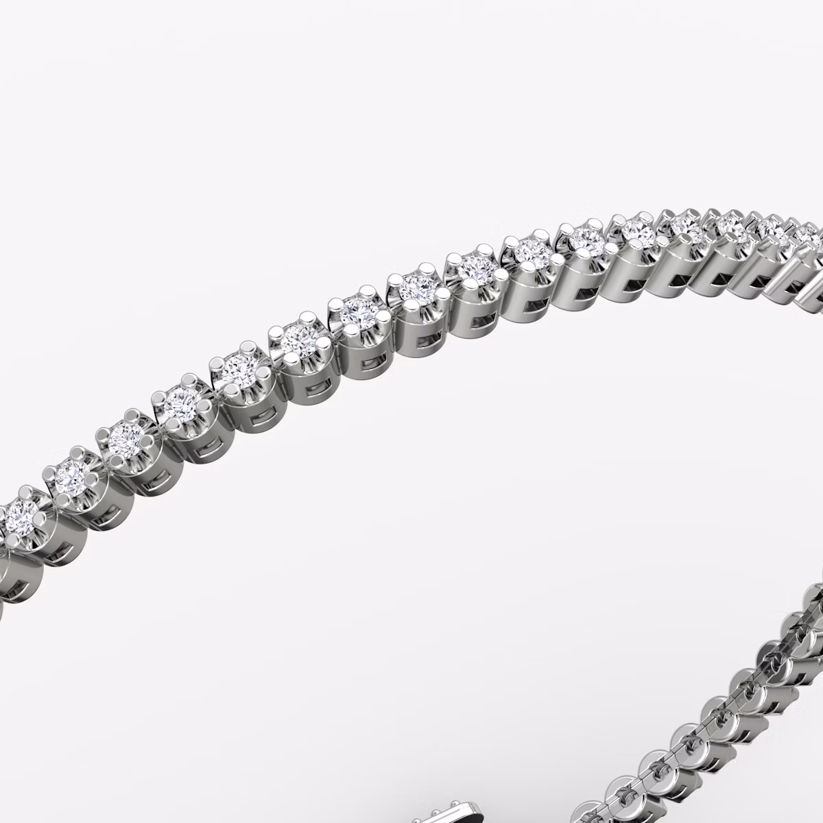 Tiny Tennis Bracelet | Round Brilliant | 14k | White Gold | diamondSize: petite | chainLength: 6