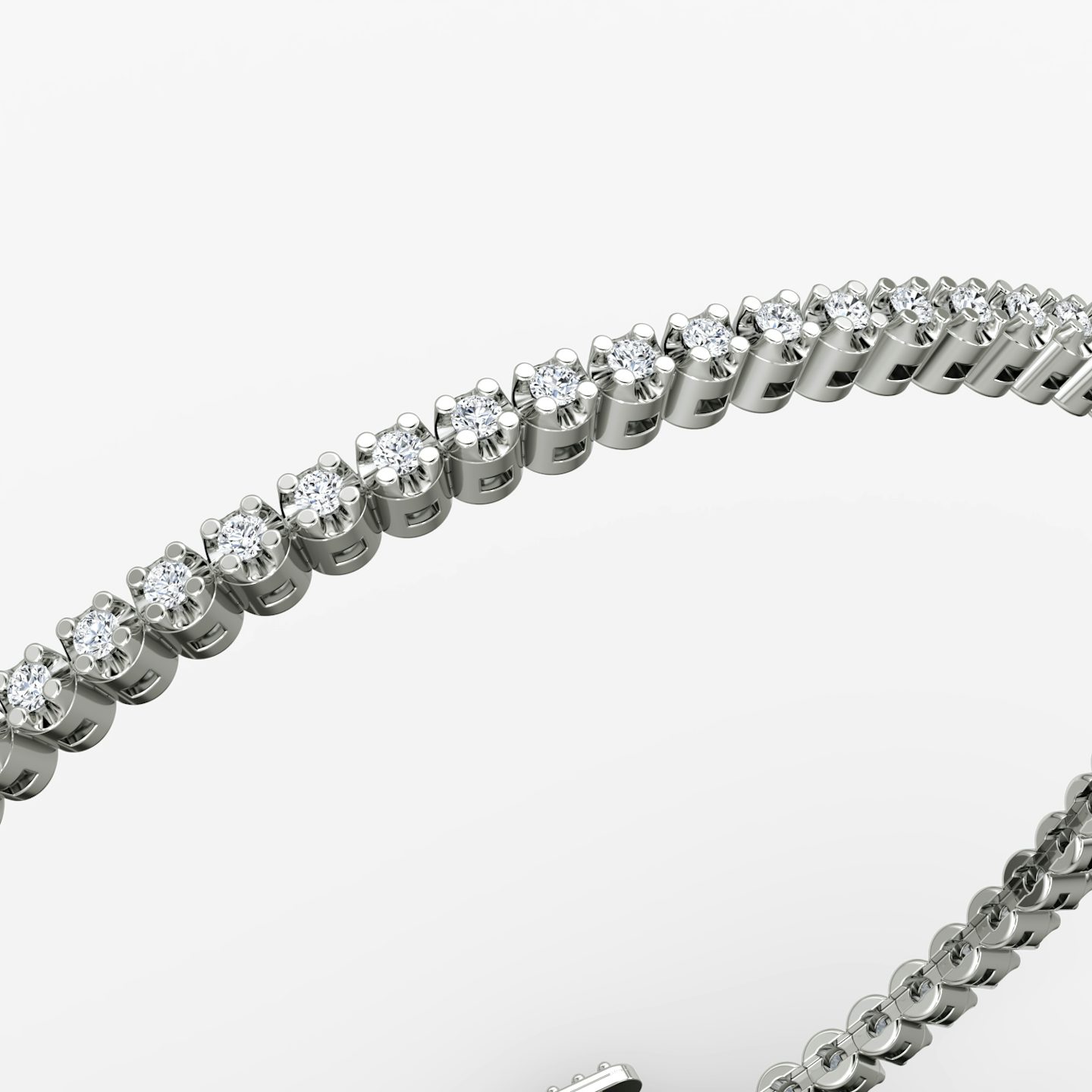 Tiny Tennis Bracelet | Round Brilliant | 14k | White Gold | diamondSize: petite | chainLength: 6