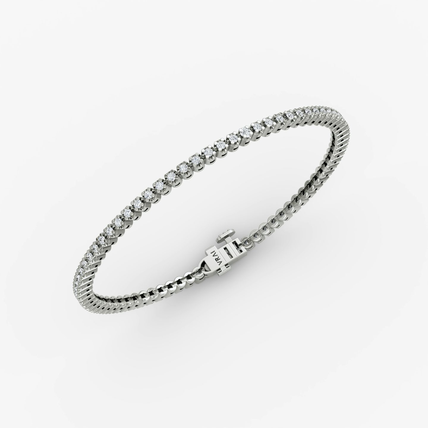 Tiny Tennis Bracelet | Round Brilliant | 14k | White Gold | diamondSize: petite | chainLength: 6
