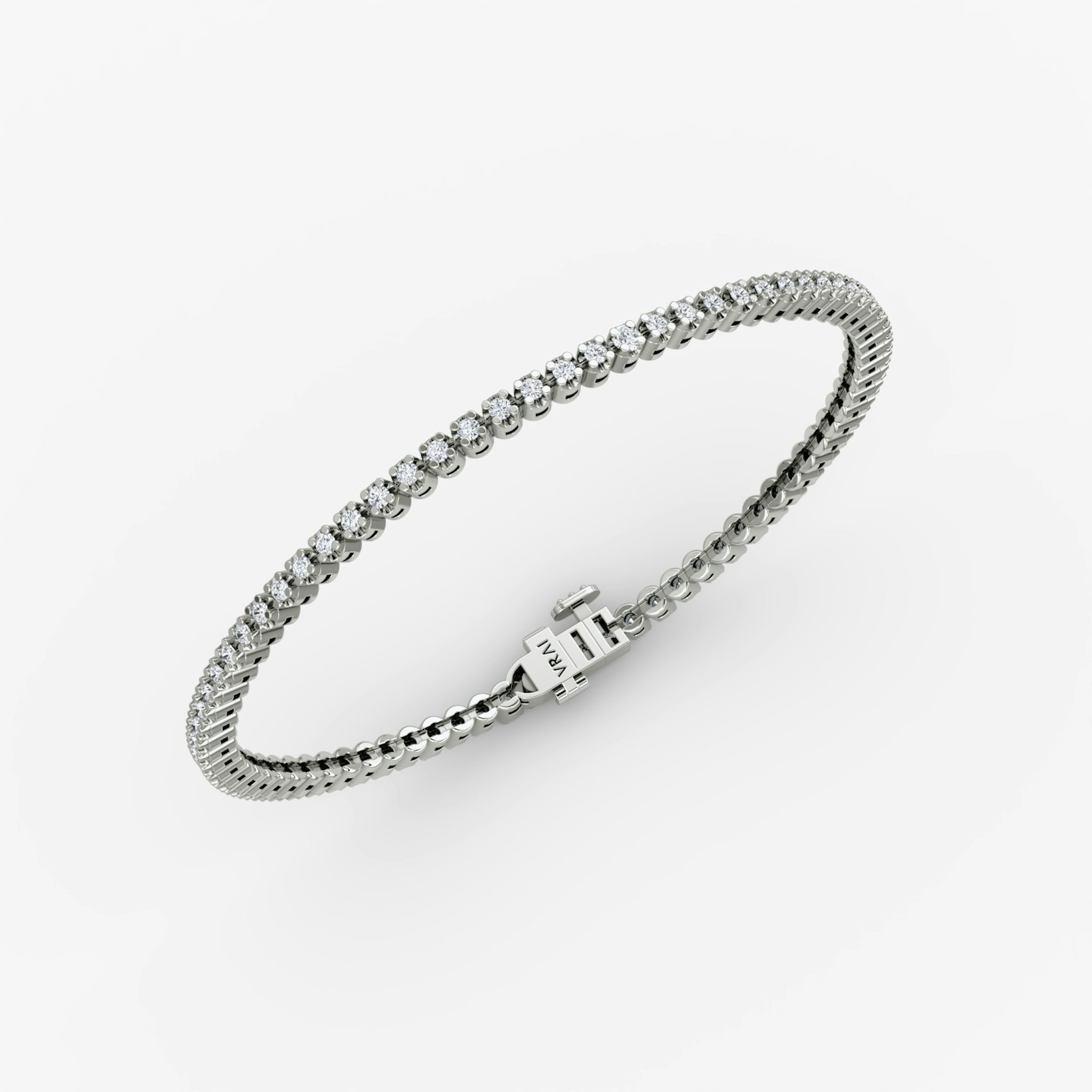 Pulsera Tiny Tennis | Brillante | 14k | Oro blanco | diamondSize: petite | chainLength: 7.5