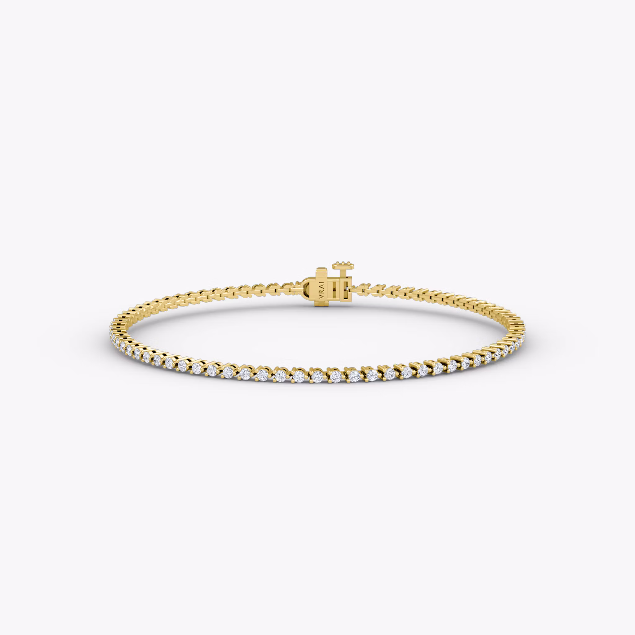 Tiny Tennis Bracelet Round Brilliant | Yellow Gold