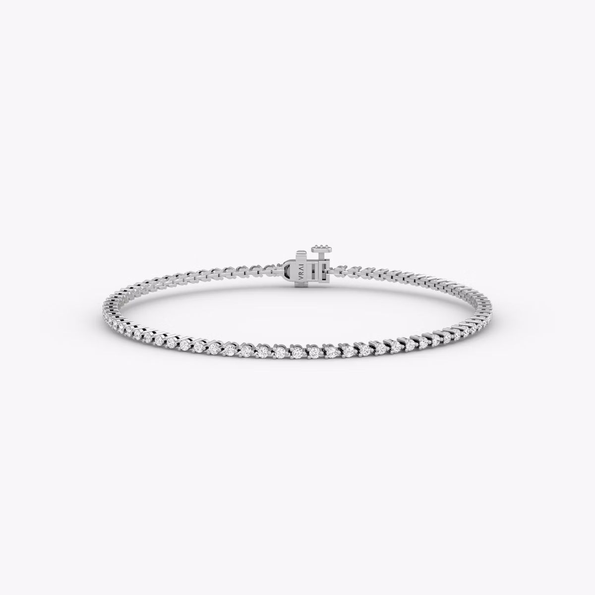 Tiny Tennis Bracelet | Round Brilliant | 14k | White Gold | diamondSize: original | chainLength: 6