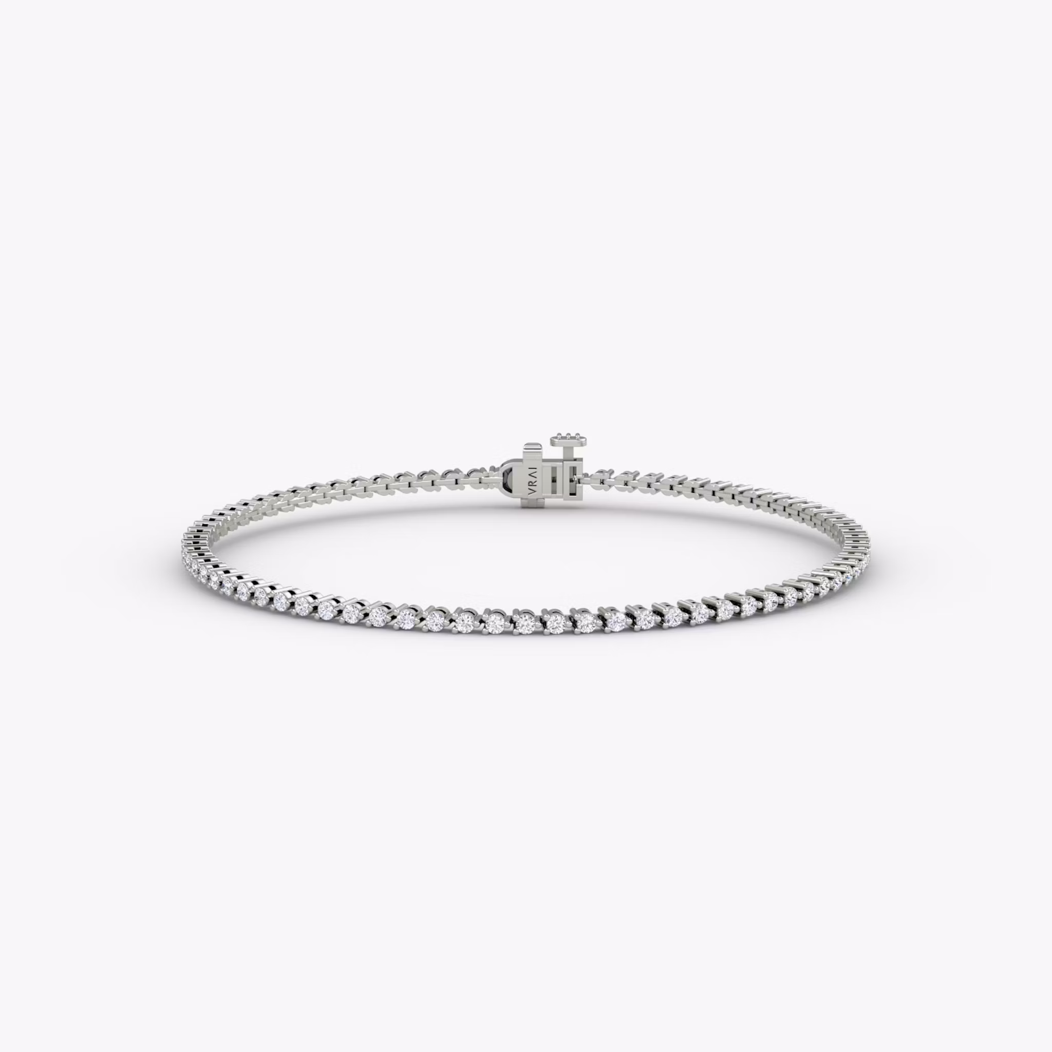 Tiny Tennis Bracelet Round Brilliant | White Gold
