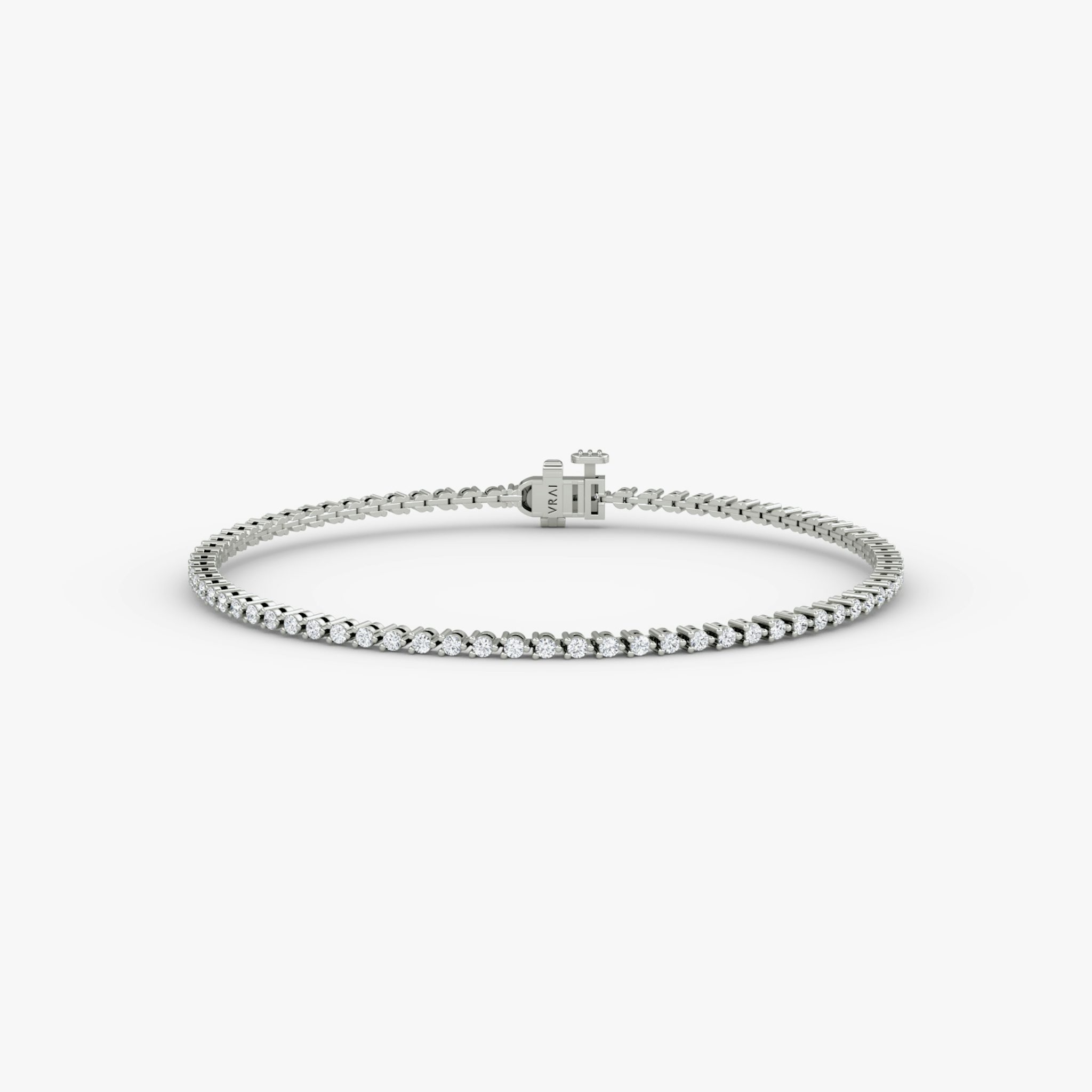 Tiny Tennis Bracelet | Round Brilliant | 14k | White Gold | diamondSize: original | chainLength: 6.5