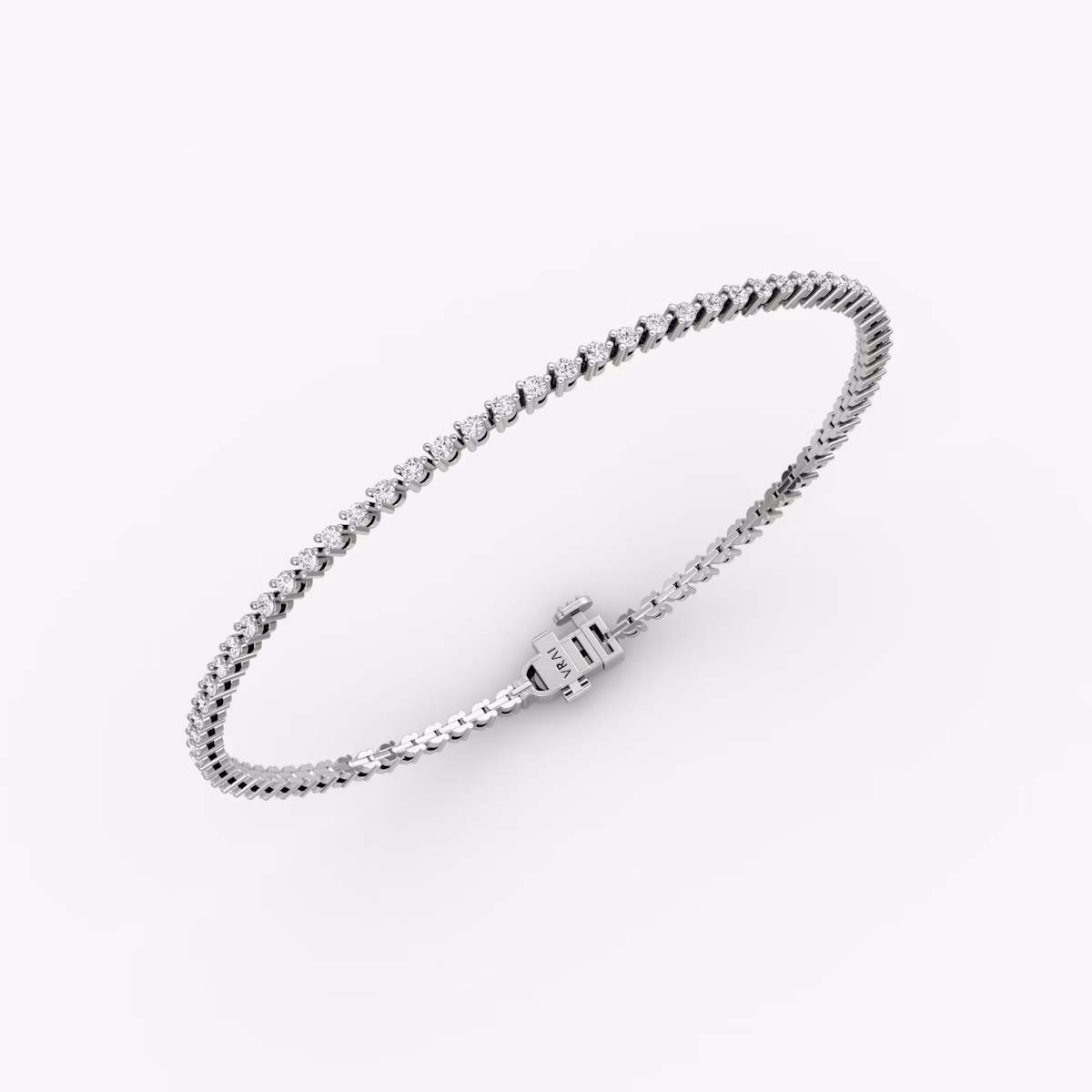 Tiny Tennis Bracelet | Round Brilliant | 14k | White Gold | diamondSize: original | chainLength: 6