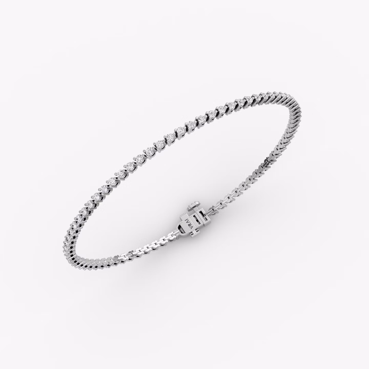 Pulsera Tiny Tennis | Brillante | 14k | Oro blanco | diamondSize: original | chainLength: 7
