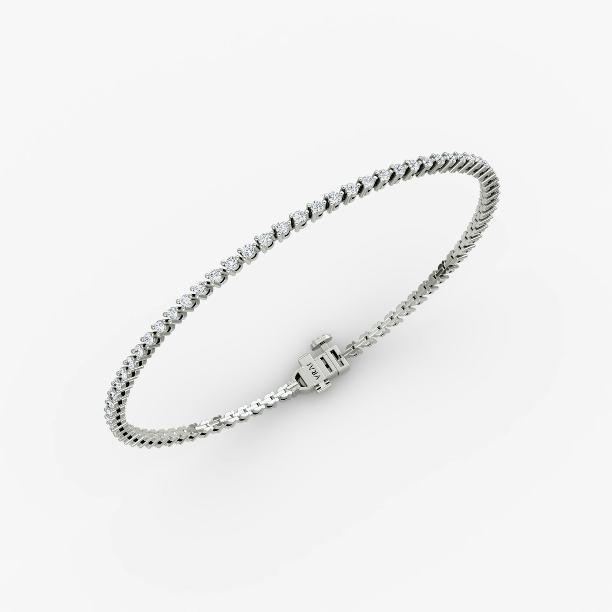 Tiny Tennis Bracelet | Round Brilliant | 14k | White Gold | diamondSize: original | chainLength: 6.5
