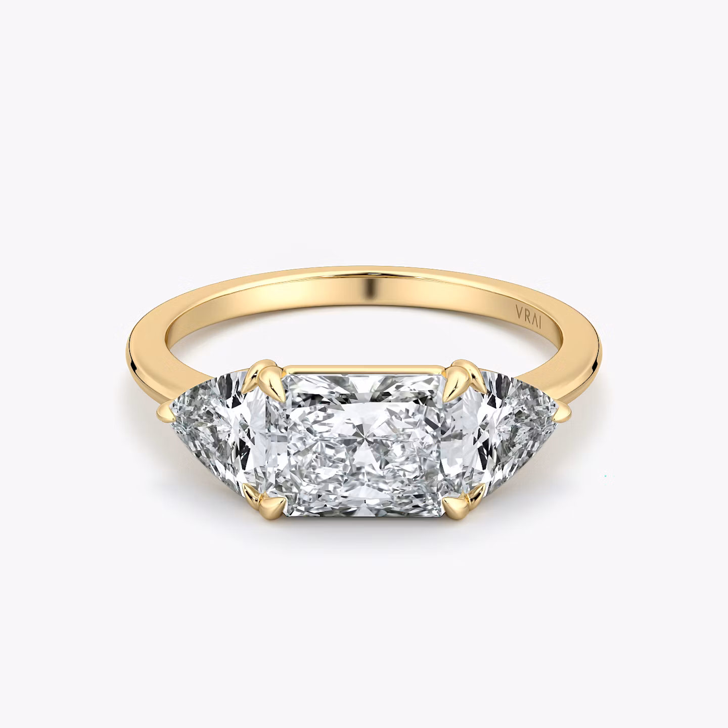 The Three Stone Radiant | Yellow Gold