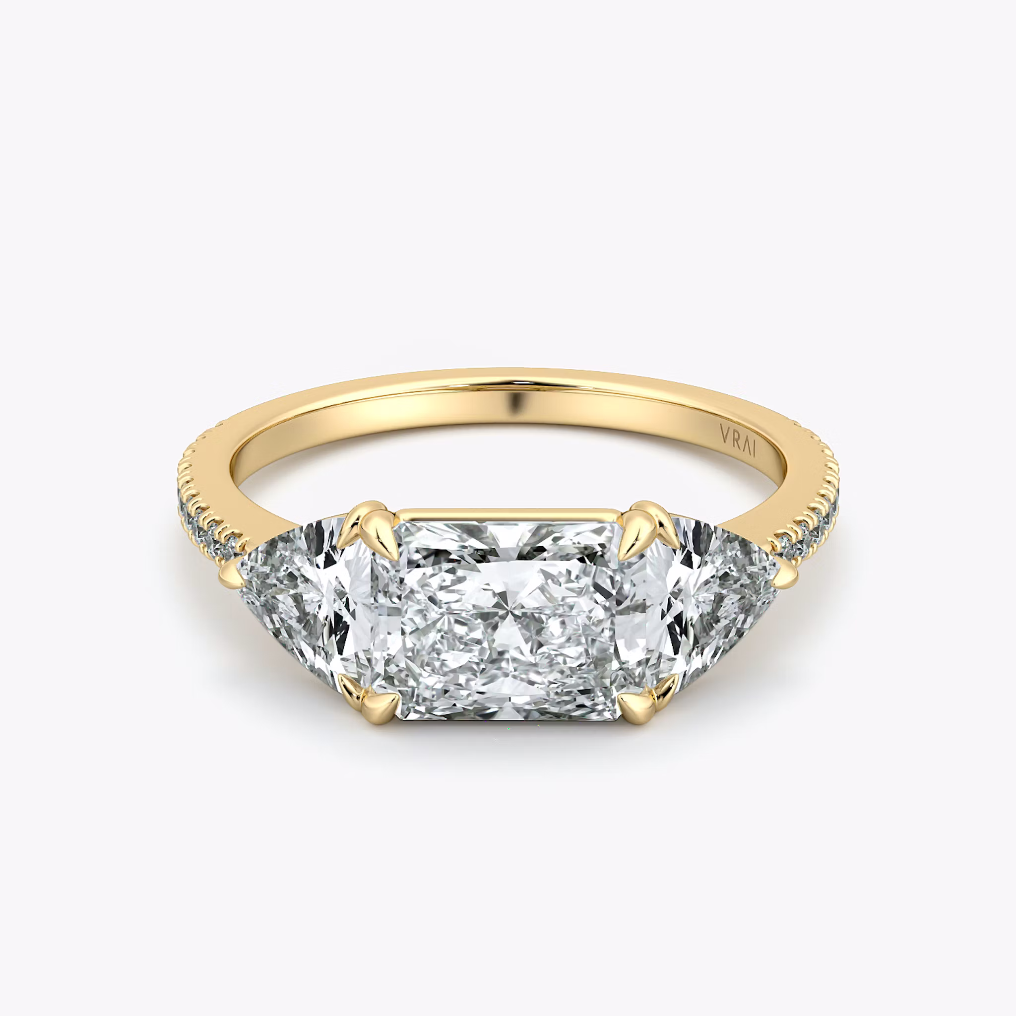 Three Stone Radiant | Yellow Gold