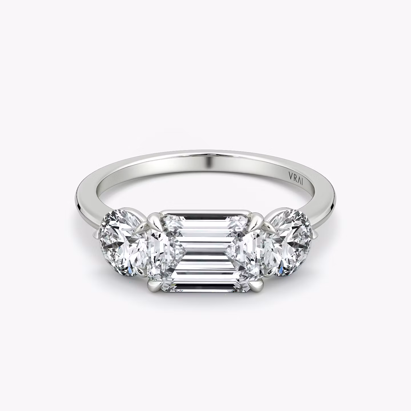 The Three Stone Emerald | Platinum