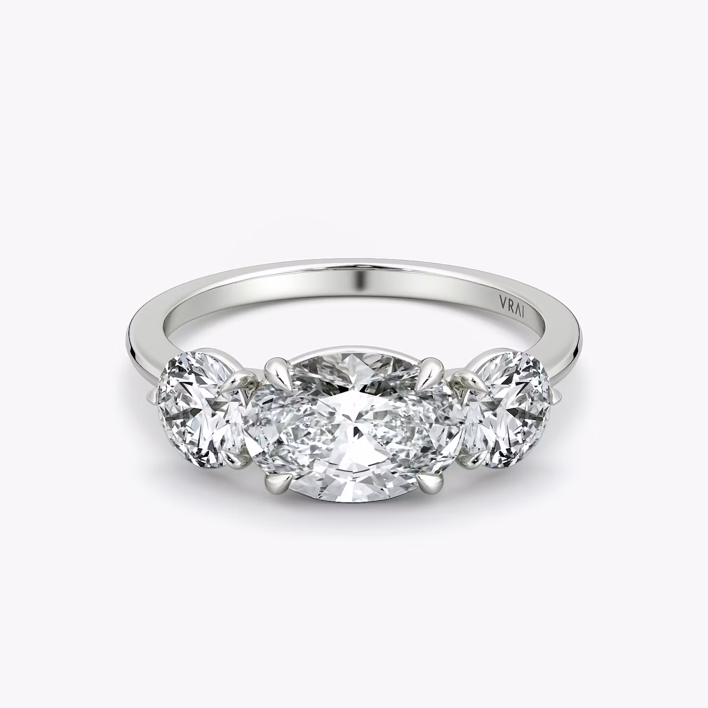 The Three Stone Oval | Platinum