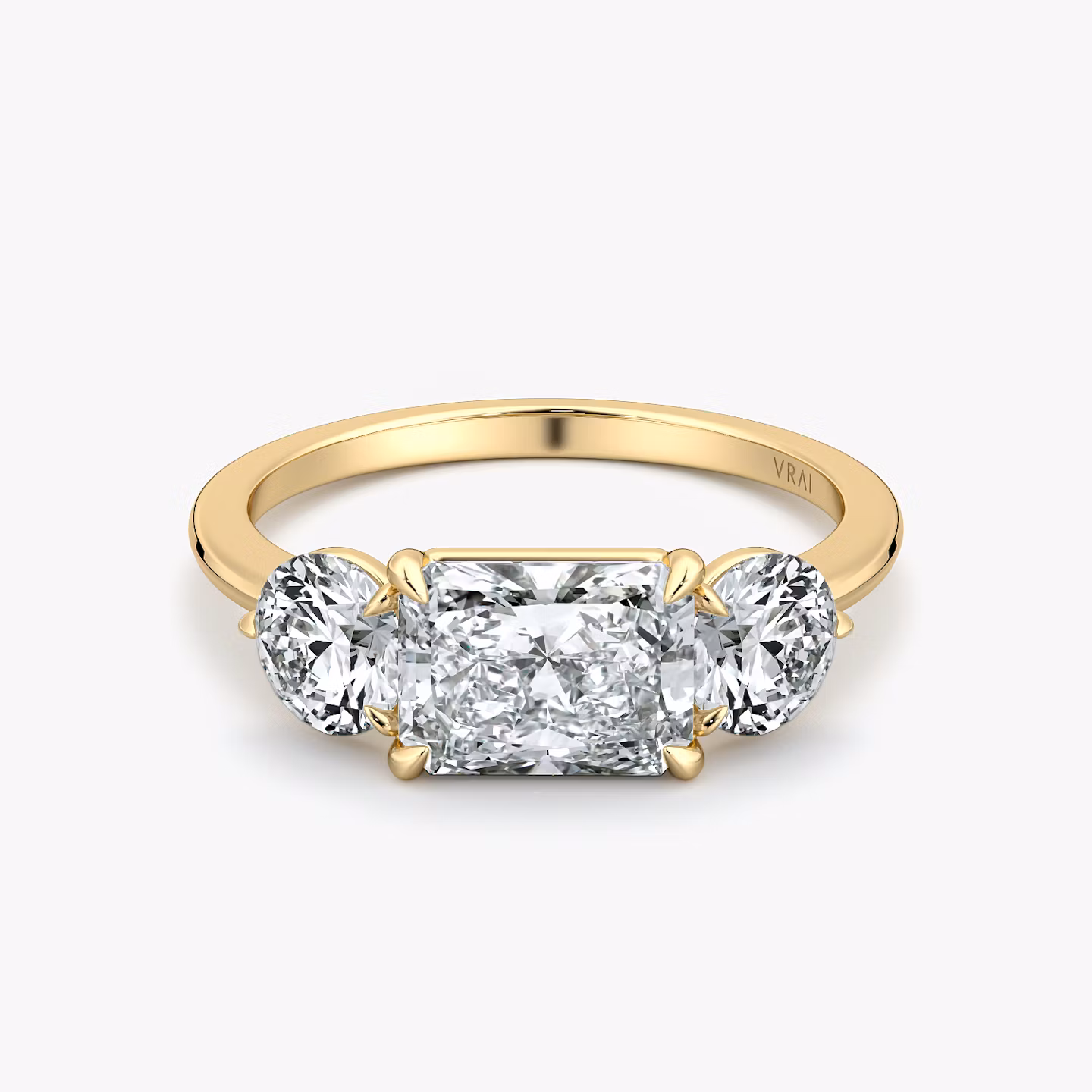 The Three Stone Radiant | Yellow Gold
