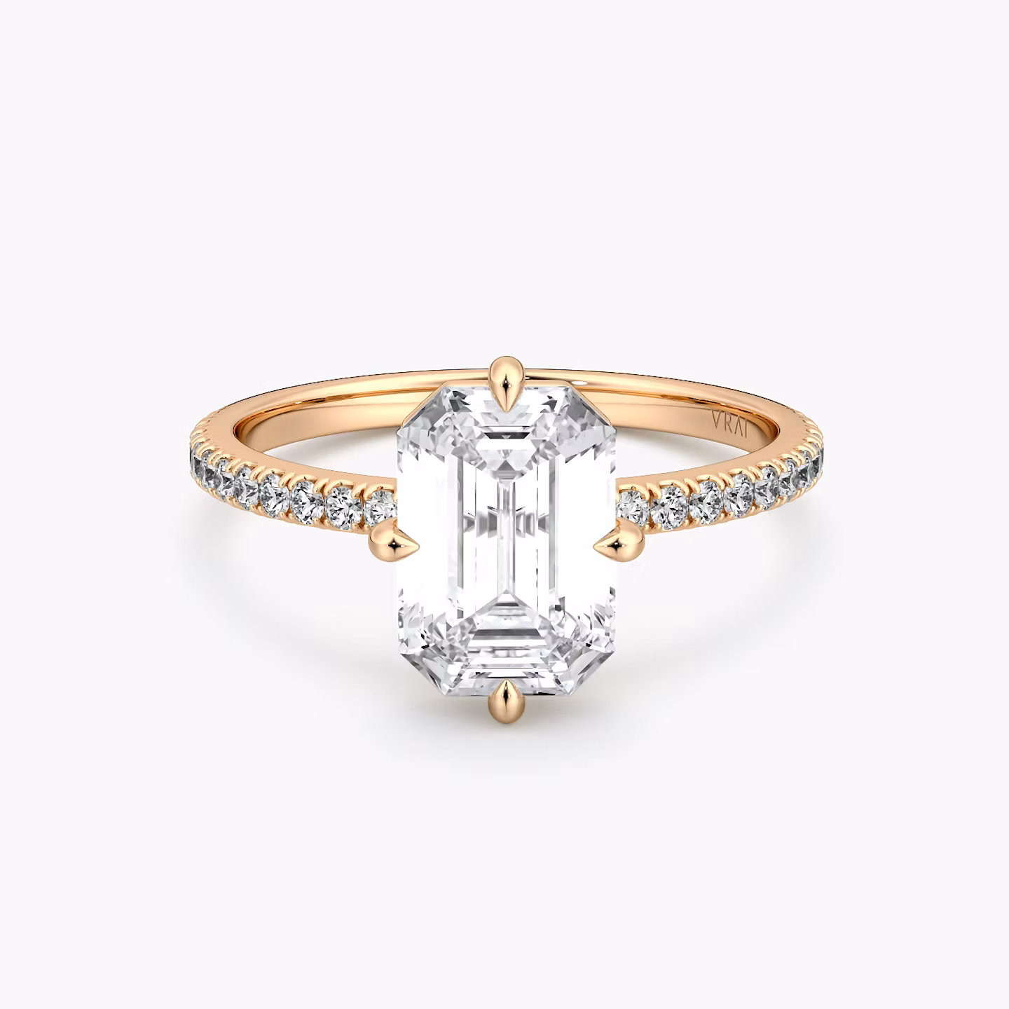 Compass | Emerald | 14k | Roségold | bandAccent: Mit Pavé-Besatz | diamondOrientation: vertical | caratWeight: other