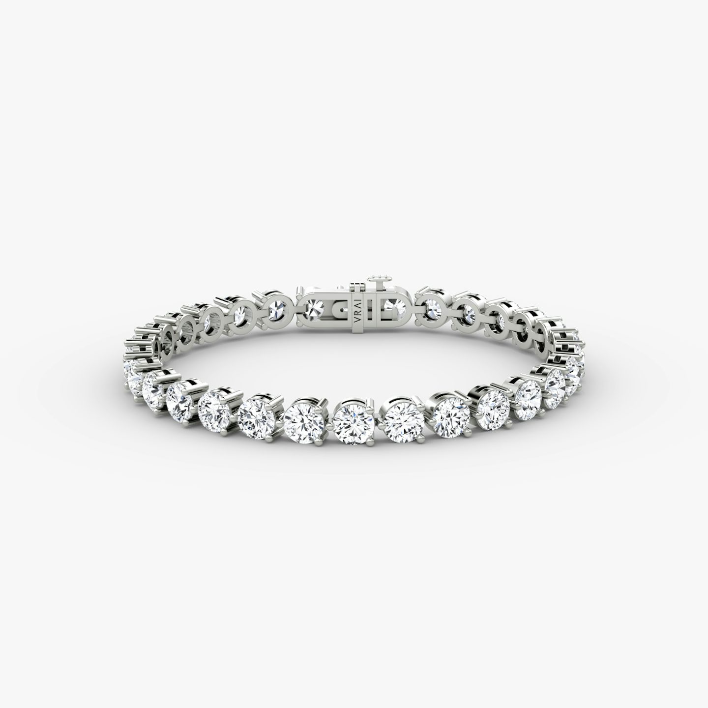 Tennis Bracelet | Round Brilliant | 14k | White Gold | diamondSize: extra-large | chainLength: 8