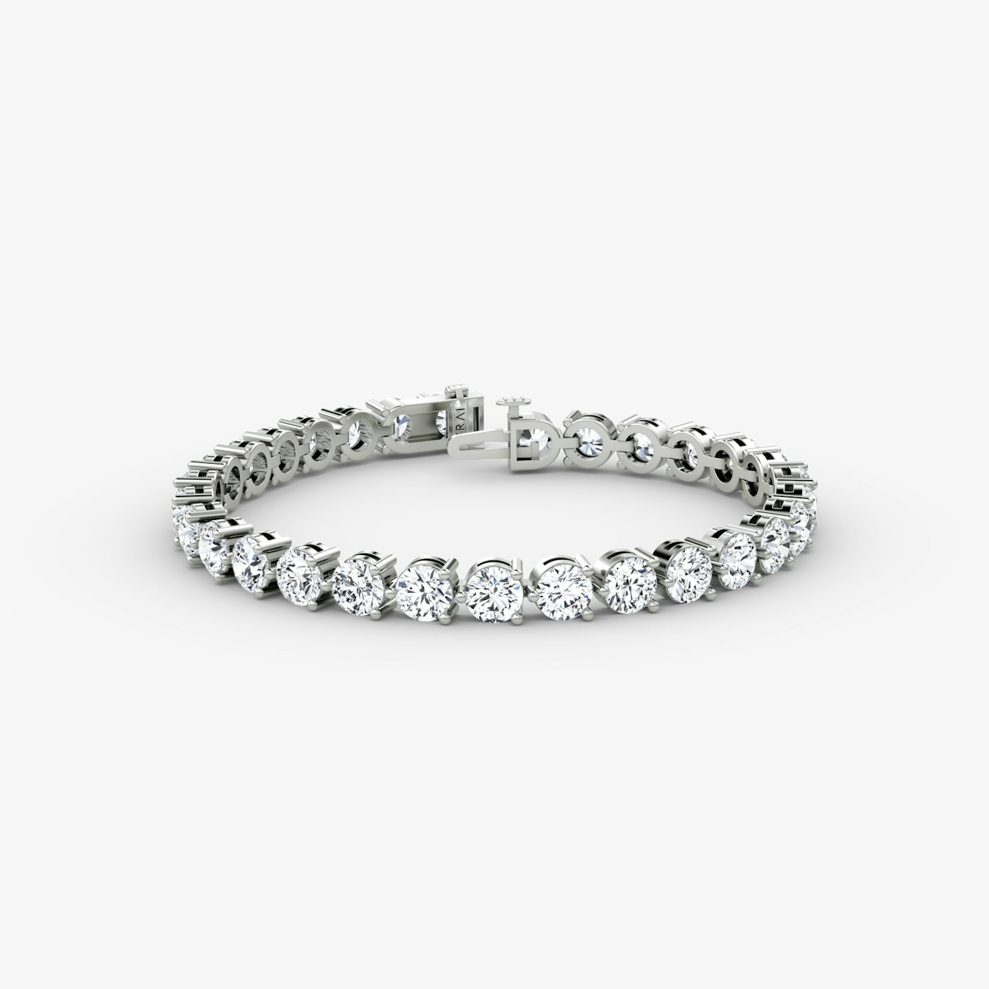 Tennis Bracelet | Round Brilliant | 14k | White Gold | diamondSize: extra-large | chainLength: 8