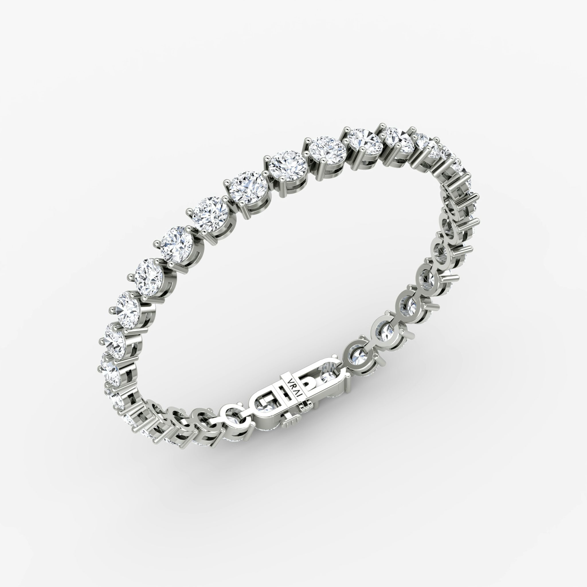 Tennis Bracelet | Round Brilliant | 14k | White Gold | diamondSize: extra-large | chainLength: 7.5