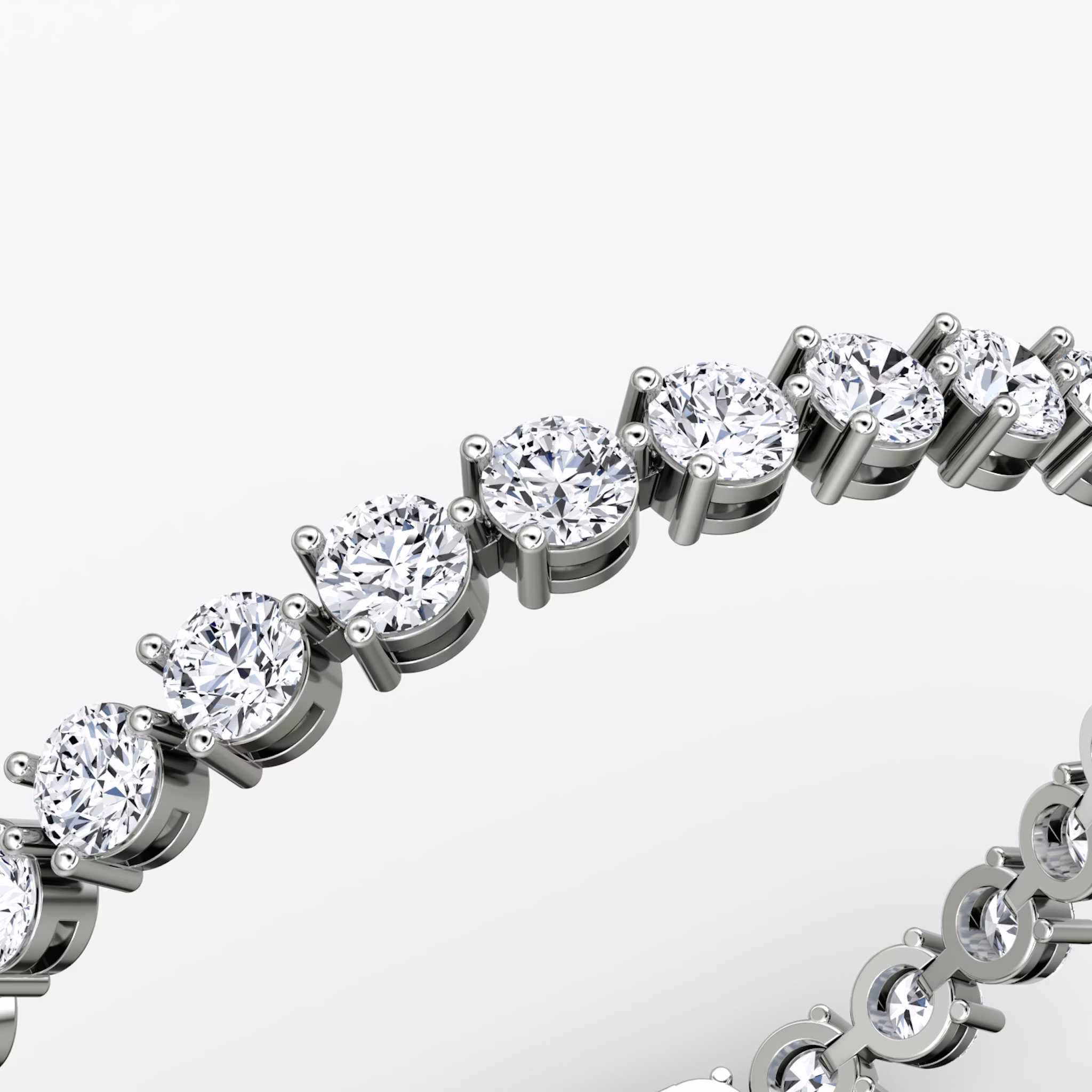 Tennis Bracelet | Round Brilliant | 14k | White Gold | diamondSize: extra-large | chainLength: 7.5