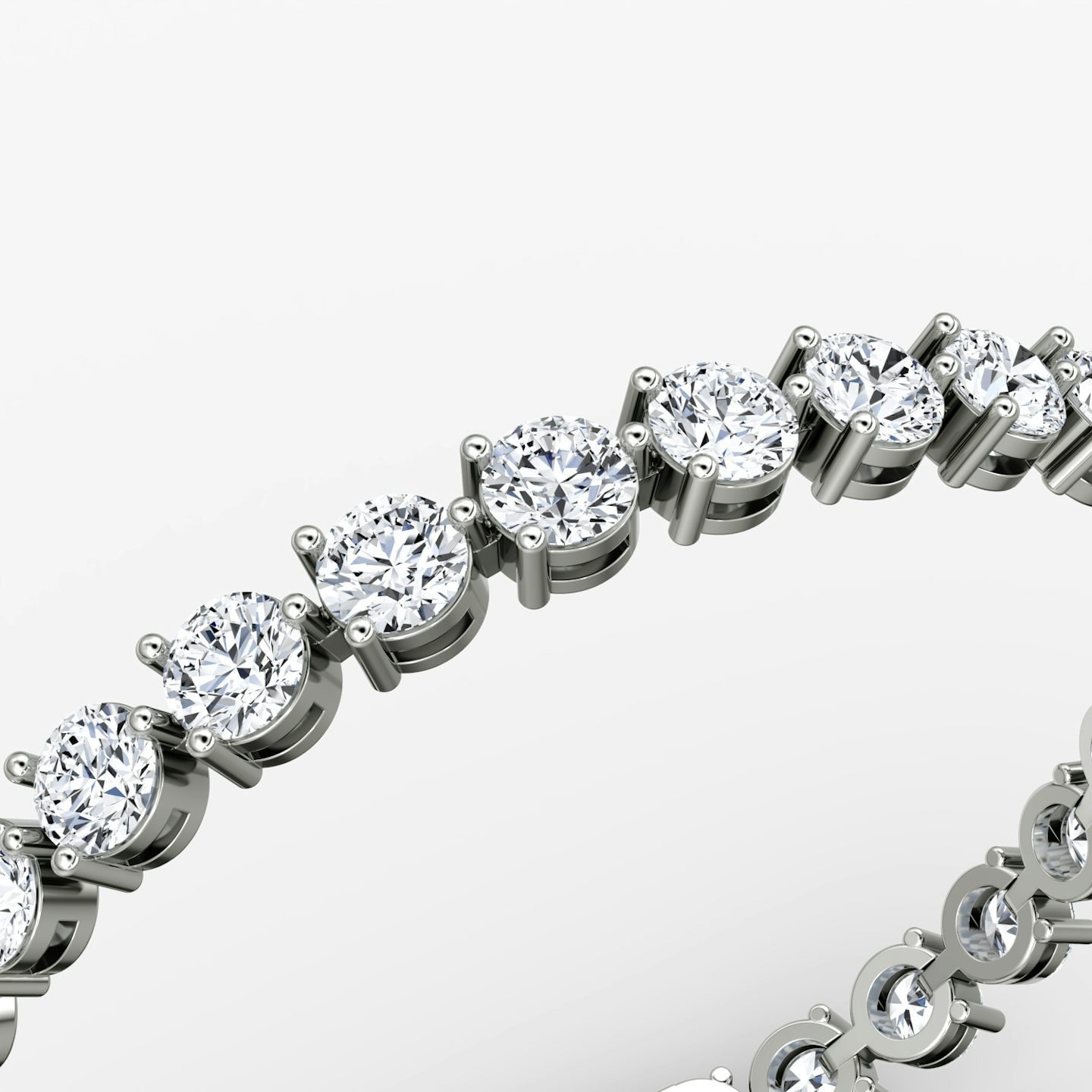 Tennis Bracelet | Round Brilliant | 14k | White Gold | diamondSize: extra-large | chainLength: 8