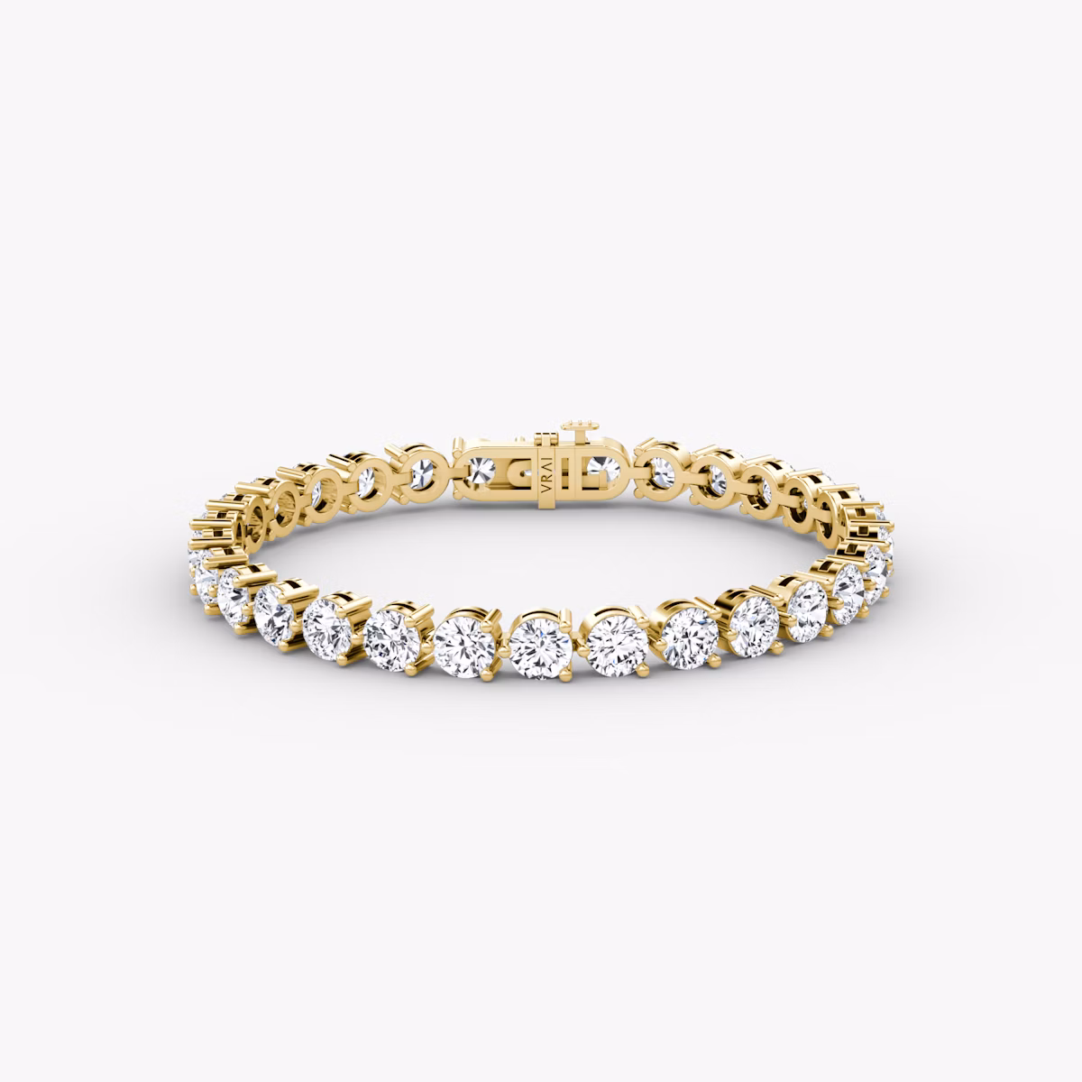 Tennis Bracelet | Round Brilliant | 14k | Yellow Gold | diamondSize: extra-large | chainLength: 7