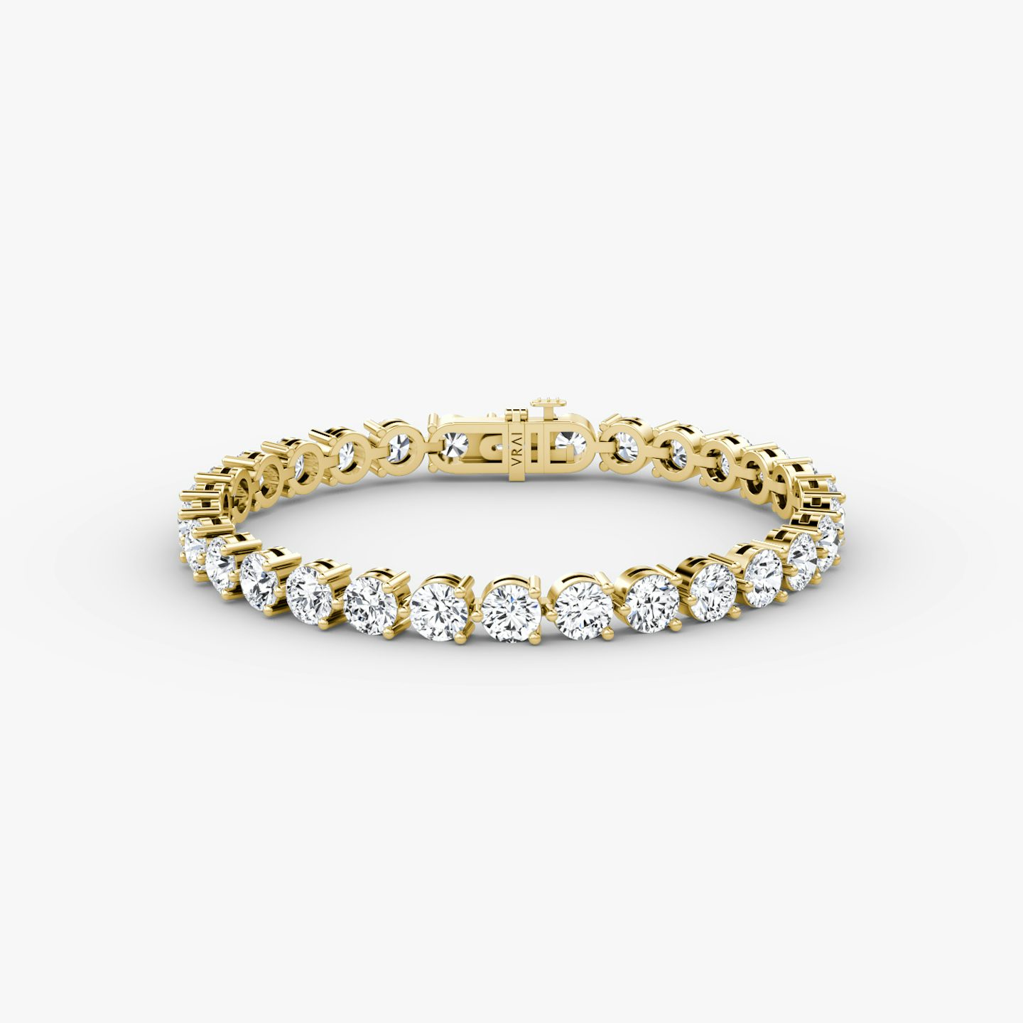 Tennis Bracelet | Round Brilliant | 14k | Yellow Gold | diamondSize: extra-large | chainLength: 6
