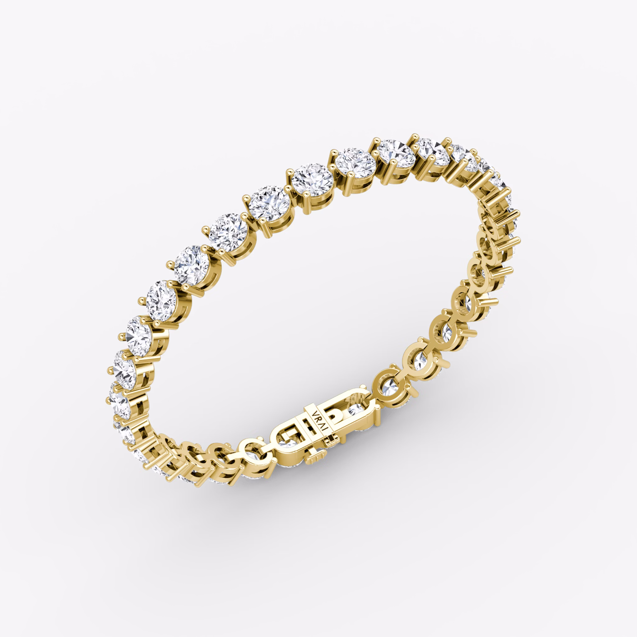 Tennis Armband | Rund | 14k | Gelbgold | diamondSize: extra-large | chainLength: 6