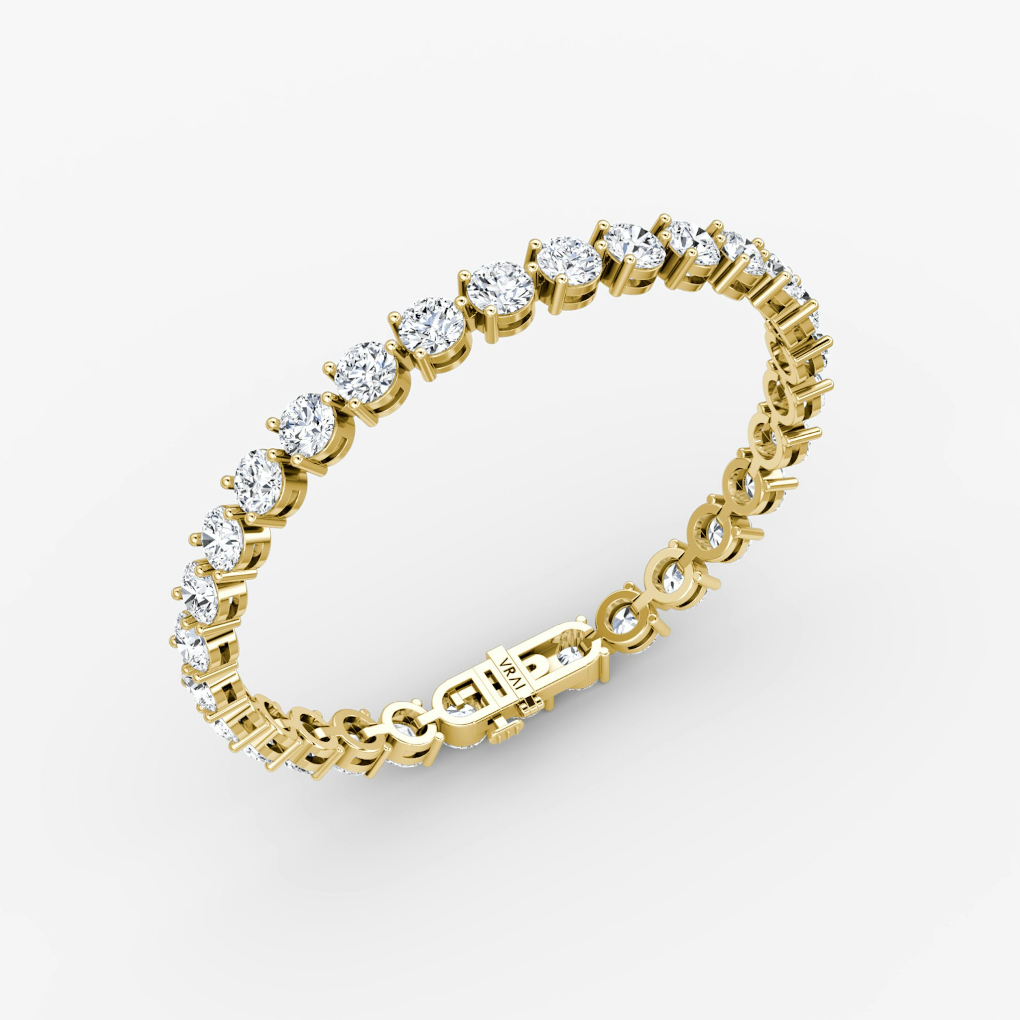 Tennis Armband | Rund | 14k | Gelbgold | diamondSize: extra-large | chainLength: 6