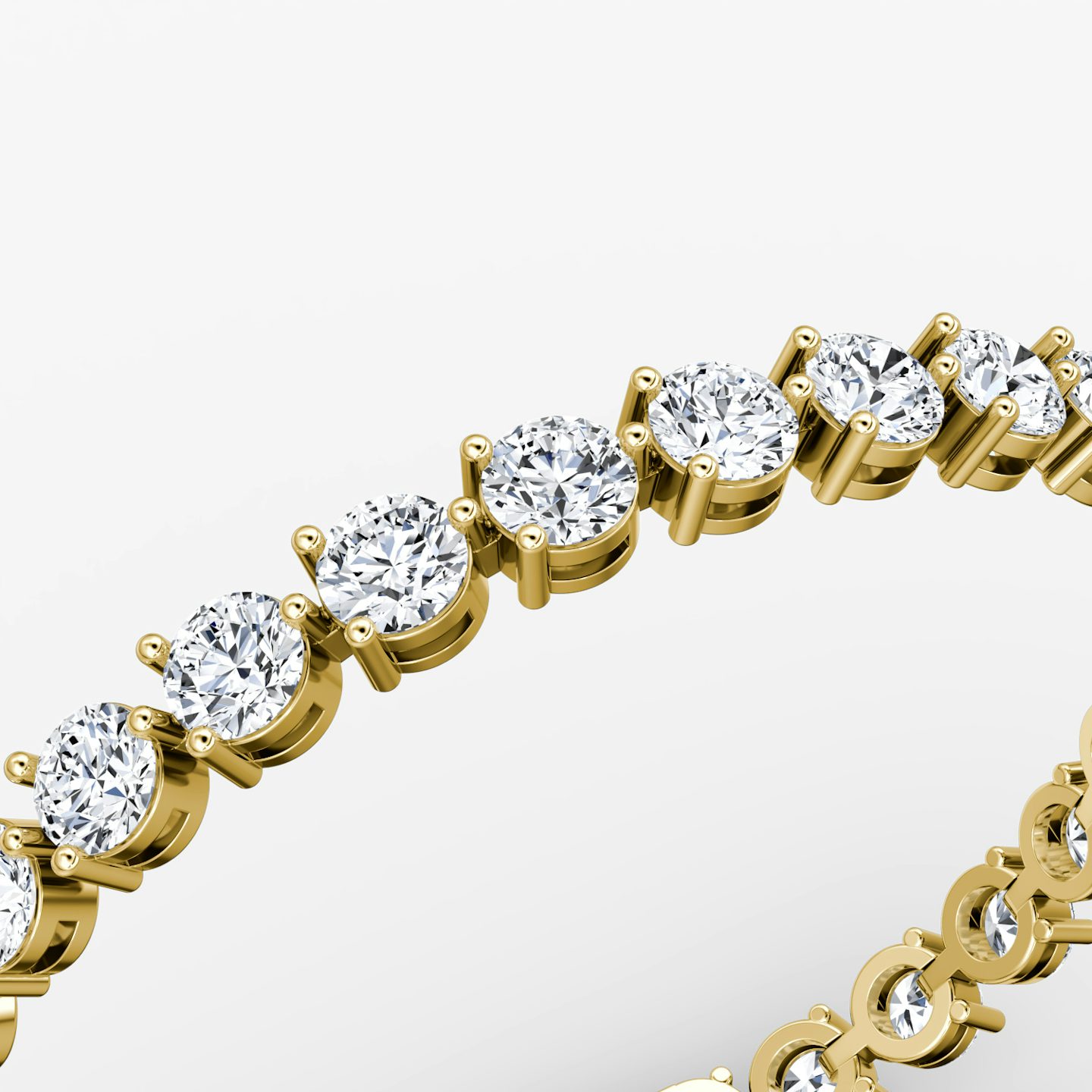 Tennis Bracelet | Round Brilliant | 14k | Yellow Gold | diamondSize: extra-large | chainLength: 6