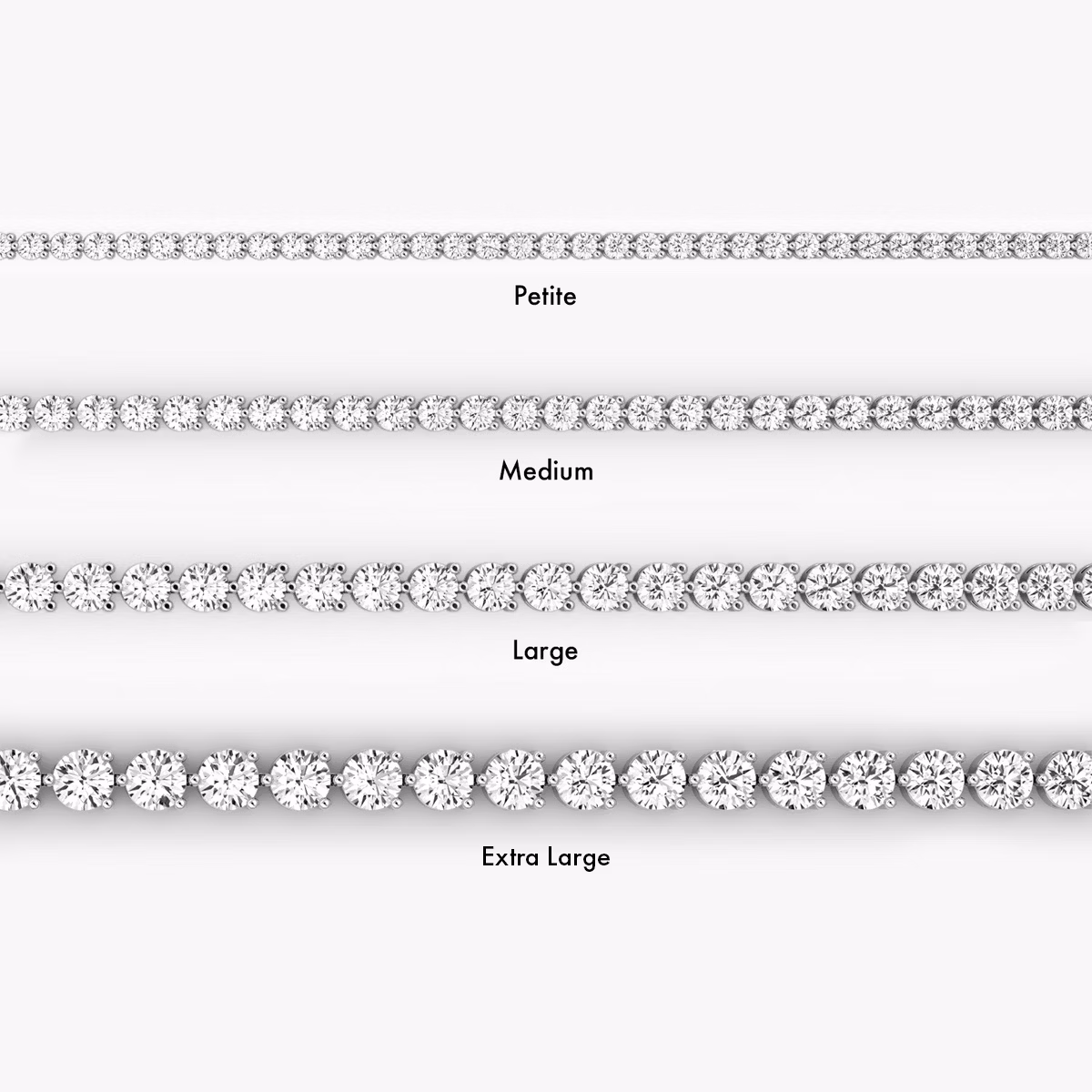 Tennis Armband | Rund | 14k | Weißgold | diamondSize: medium | chainLength: 6.5
