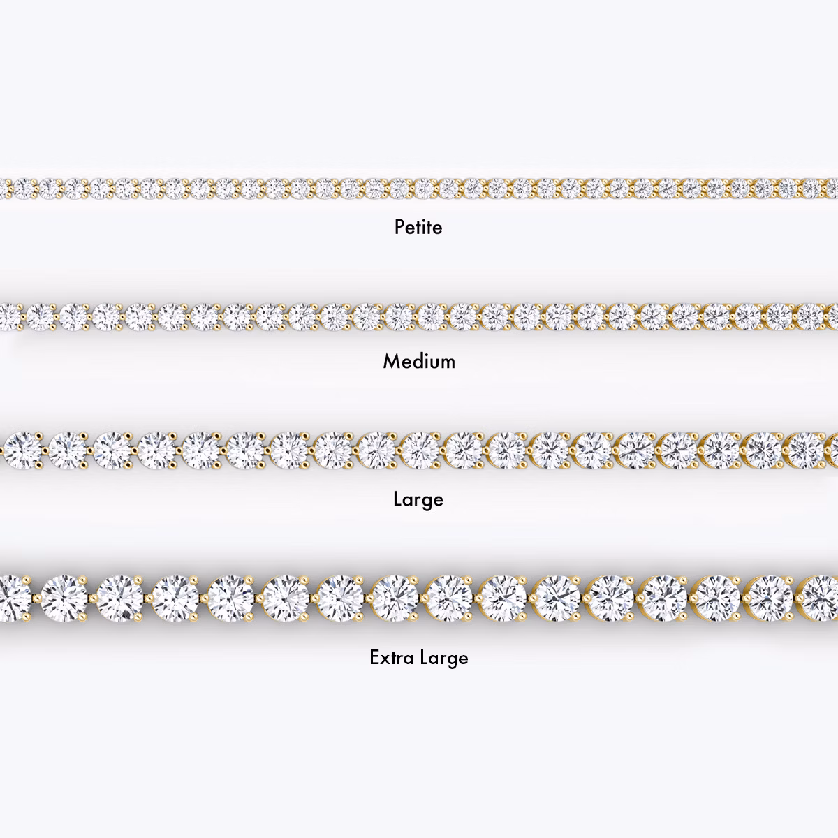 Tennis Bracelet | Round Brilliant | 14k | Yellow Gold | diamondSize: petite | chainLength: 6