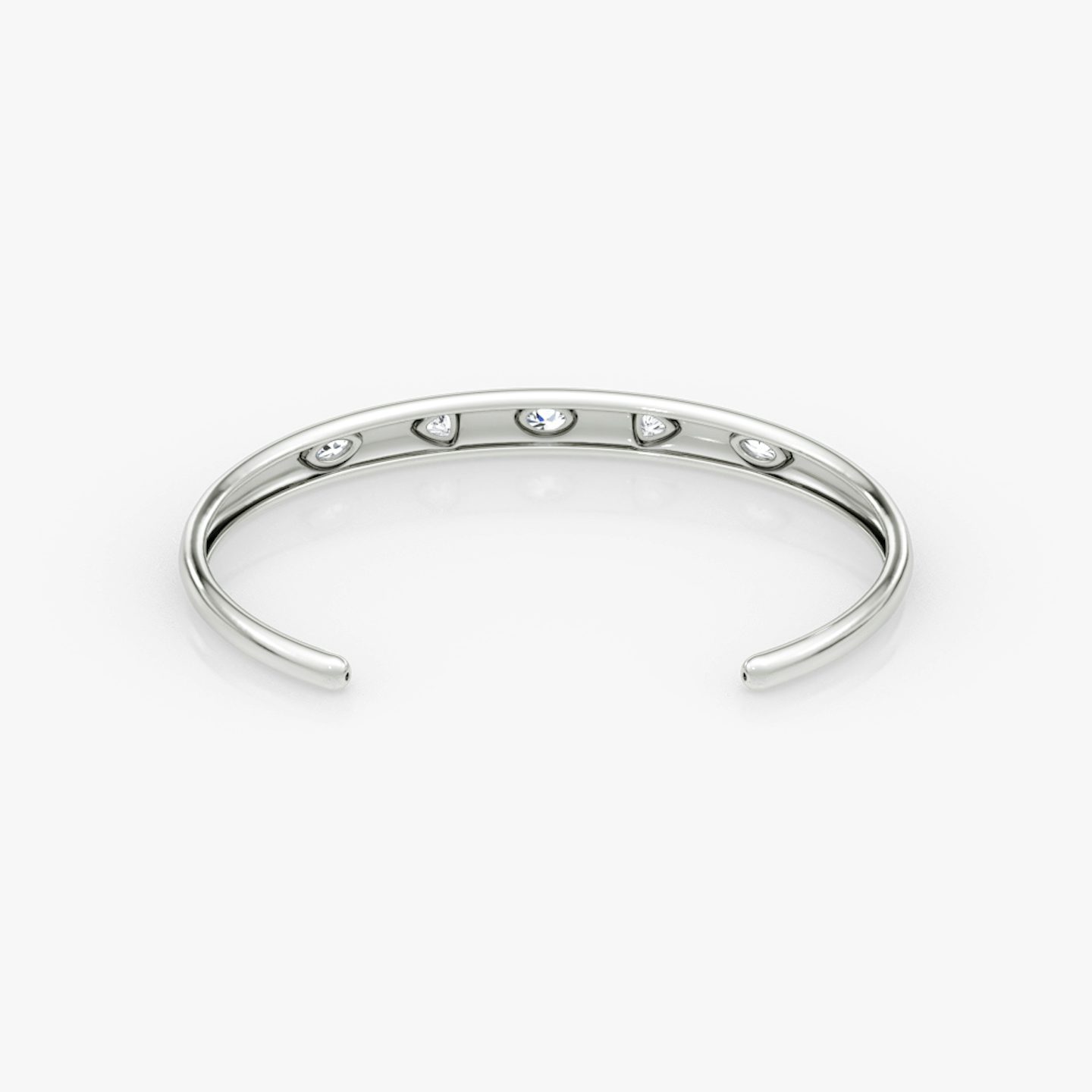 Mixed Shape Dome Armreif | oval+trillion+marquise | 14k | Weißgold | wristSize: Medium