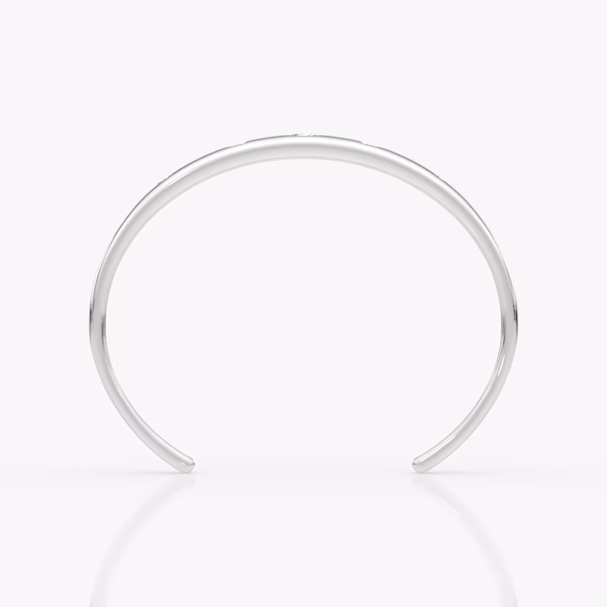 Mixed Shape Dome Bangle | oval+trillion+marquise | 14k | White Gold | wristSize: Medium