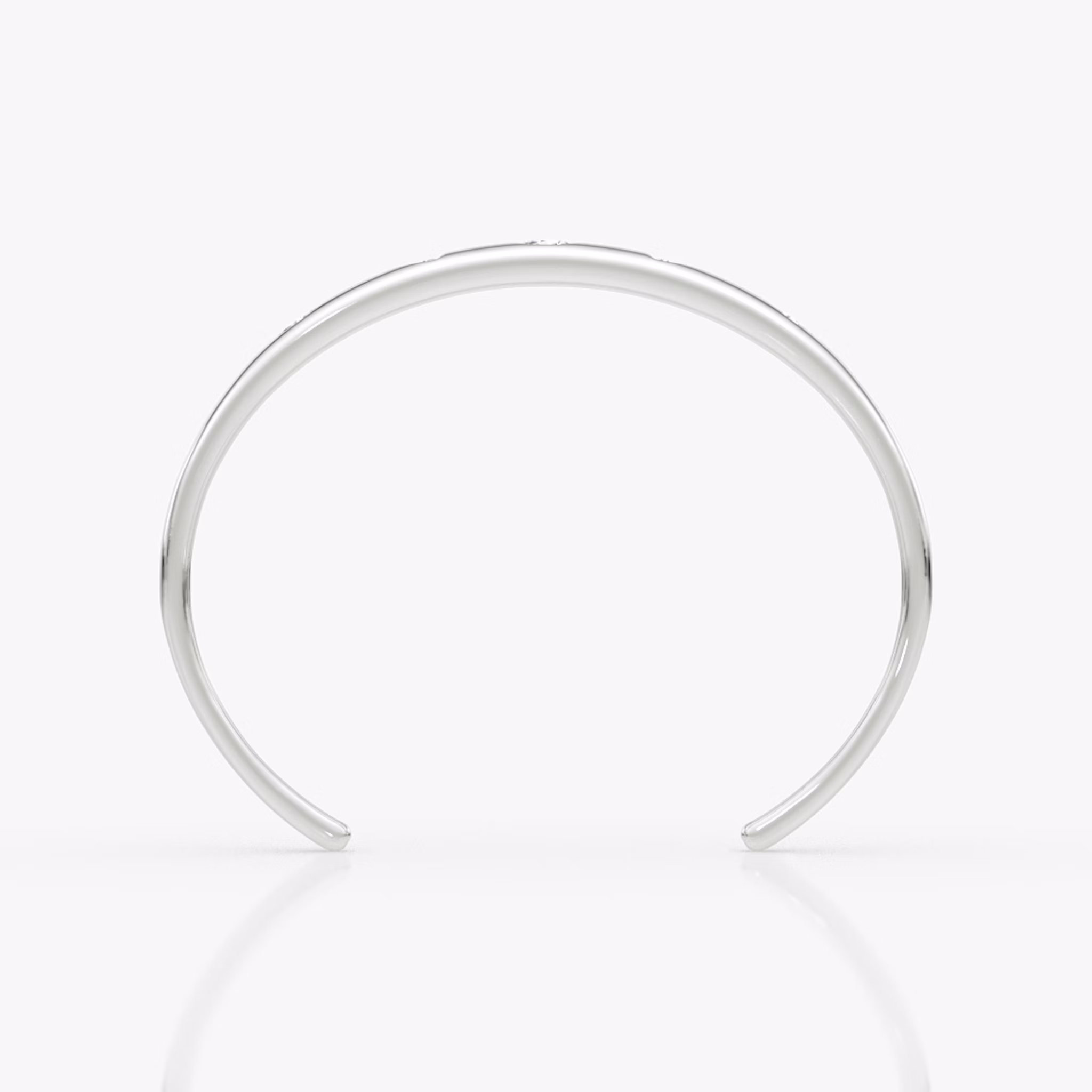 Mixed Shape Dome Bangle | oval+trillion+marquise | 14k | White Gold | wristSize: Medium