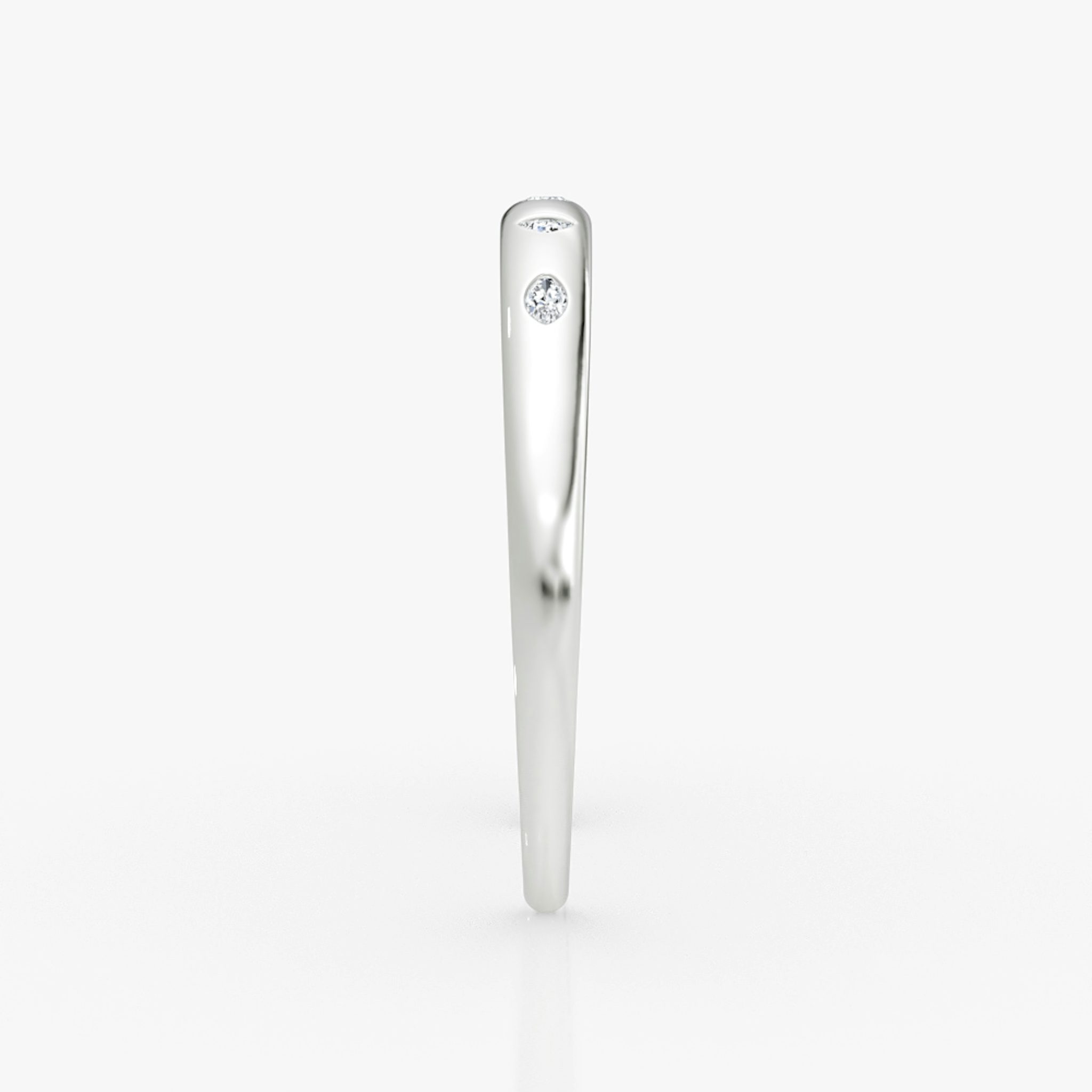 Mixed Shape Dome Bangle | oval+trillion+marquise | 14k | White Gold | wristSize: Medium