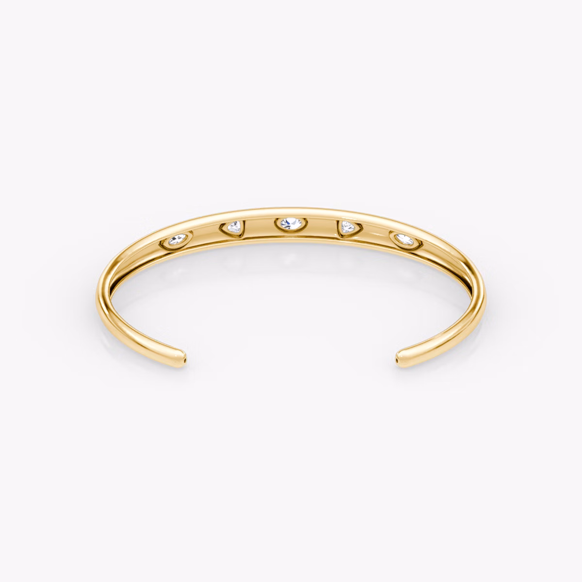 Mixed Shape Dome Armreif | oval+trillion+marquise | 14k | Gelbgold | wristSize: Medium