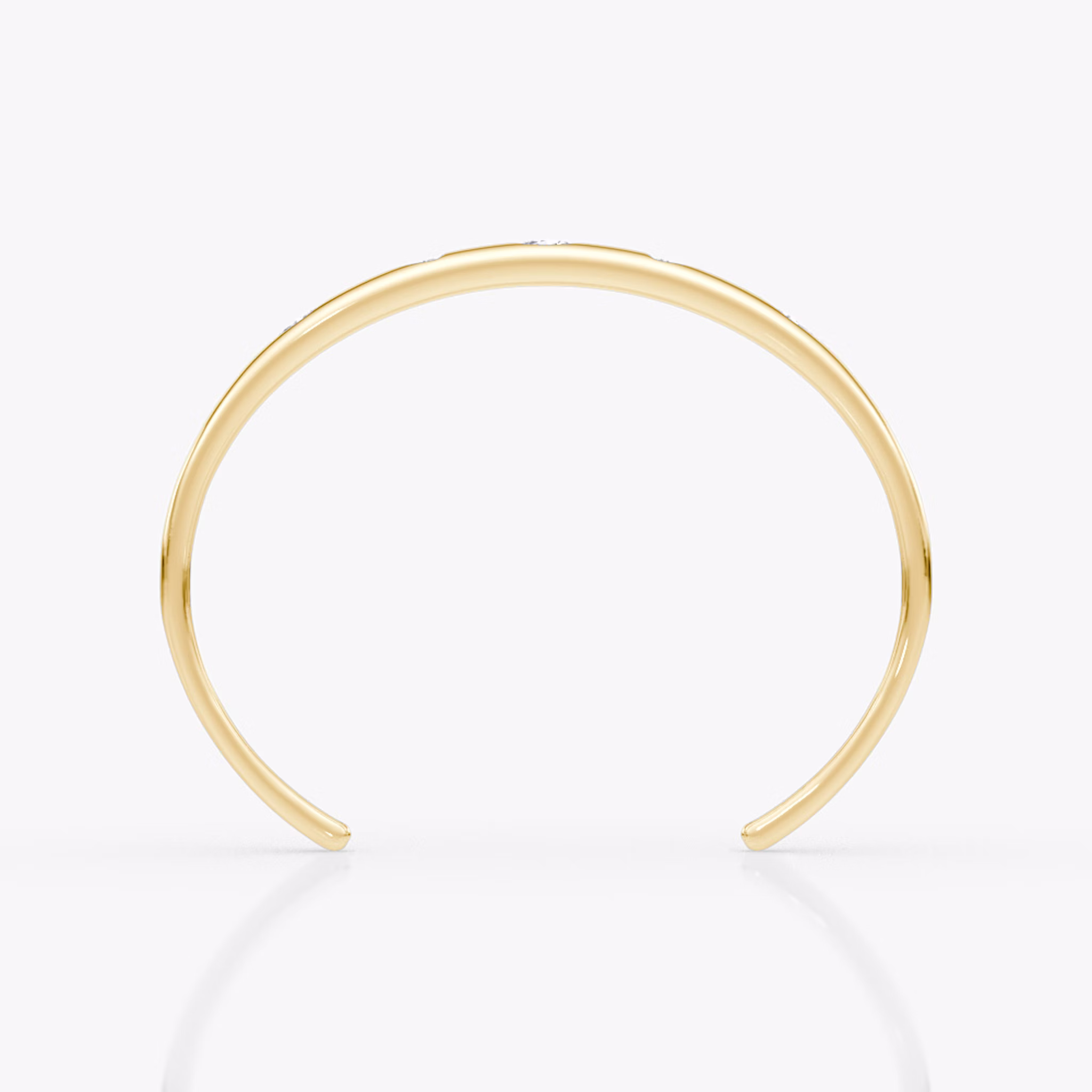 Mixed Shape Dome Bangle | oval+trillion+marquise | 14k | Yellow Gold | wristSize: Medium