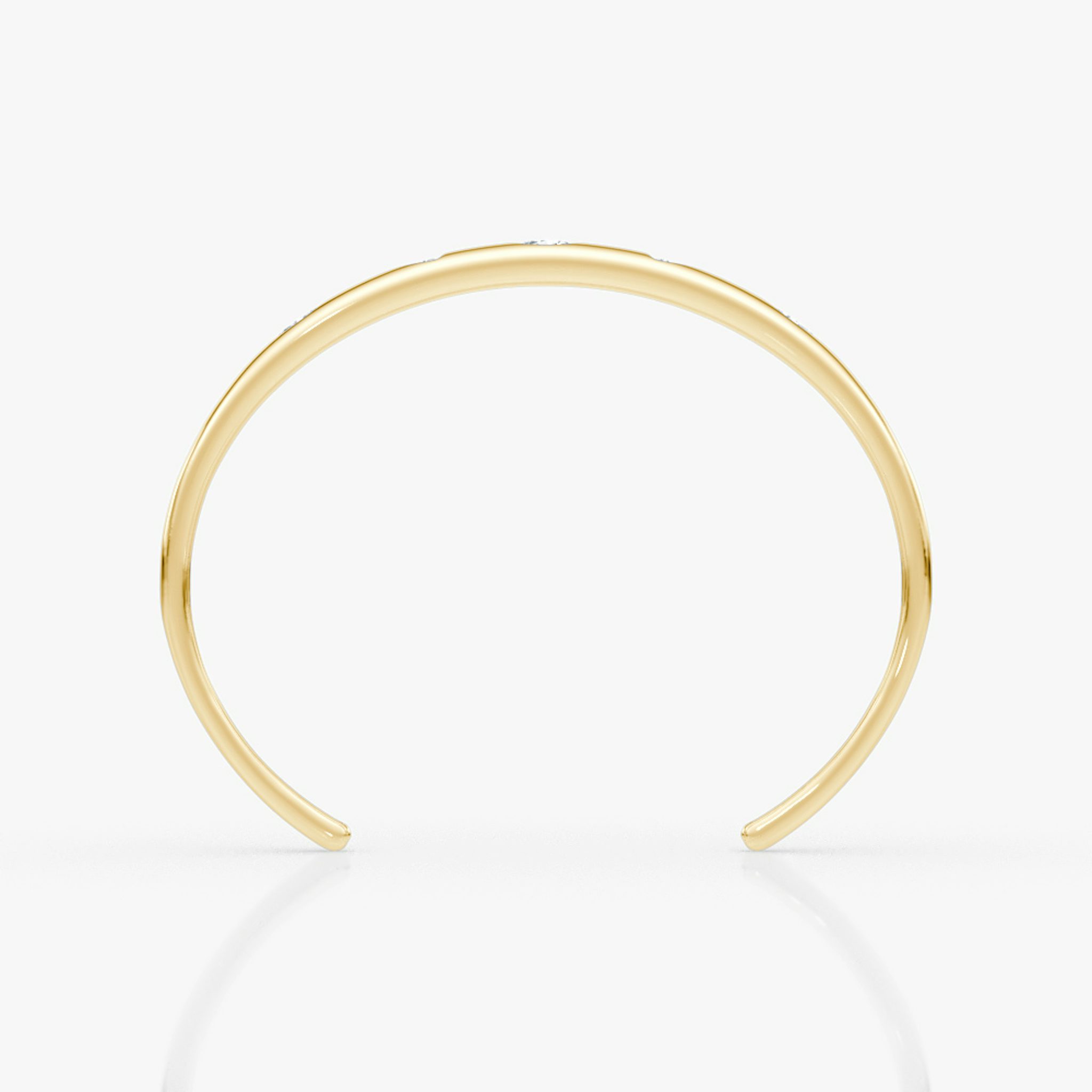Mixed Shape Dome Bangle | oval+trillion+marquise | 14k | Yellow Gold | wristSize: Medium
