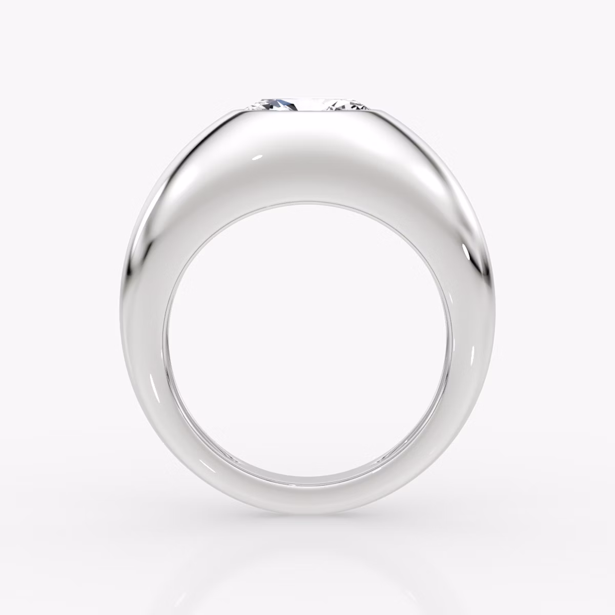 Petite Oval Dome Band | Oval | 14k | White Gold