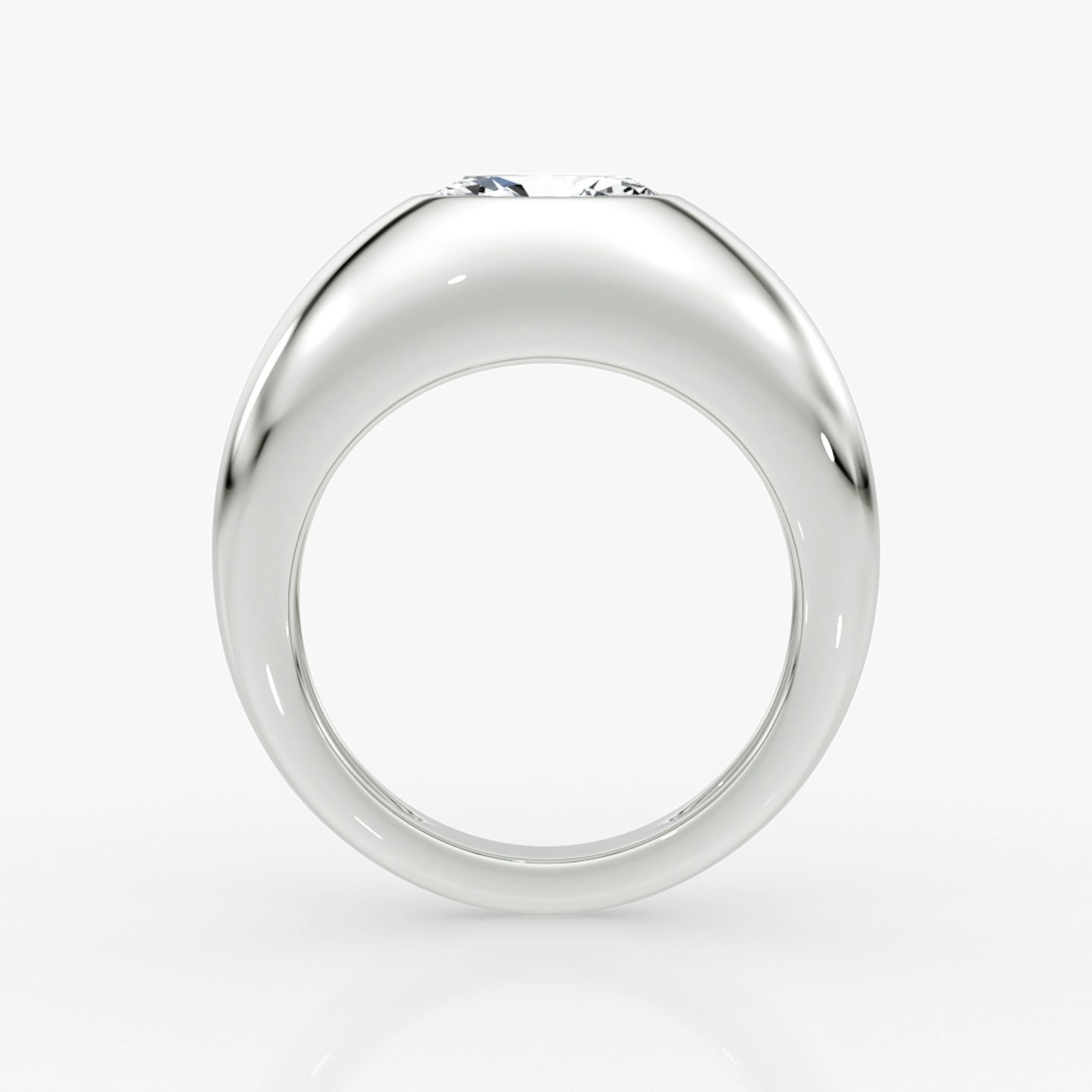Petite Oval Dome Band | Oval | 14k | White Gold
