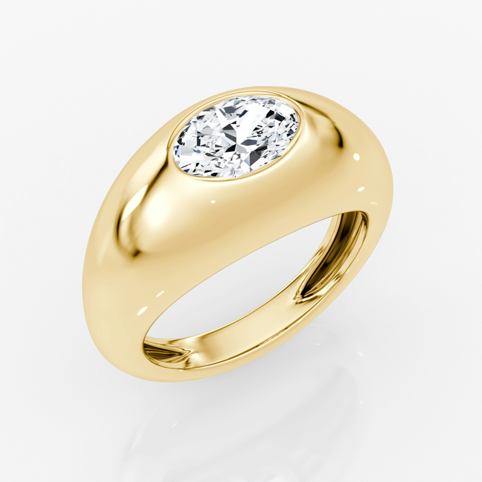 Petite Oval Dome Band | Oval | 14k | Yellow Gold
