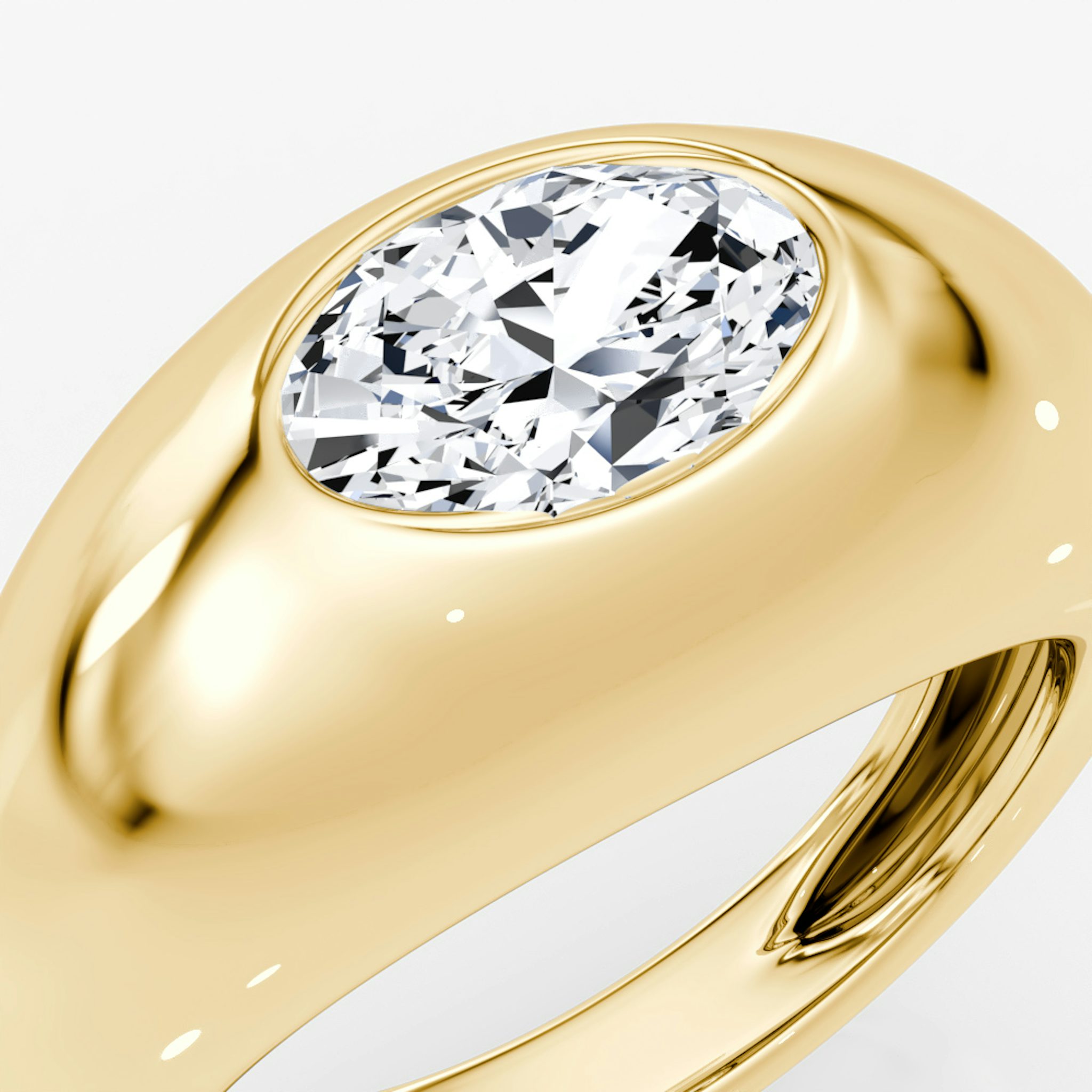 Petite Oval Dome Band | Oval | 14k | Yellow Gold